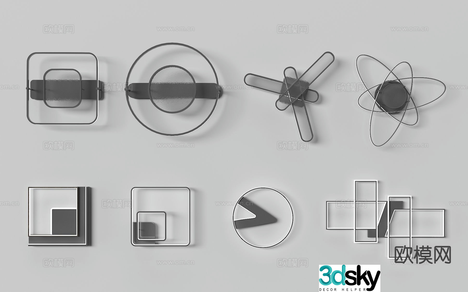 Living room ceiling lamp square ceiling lamp 3d model