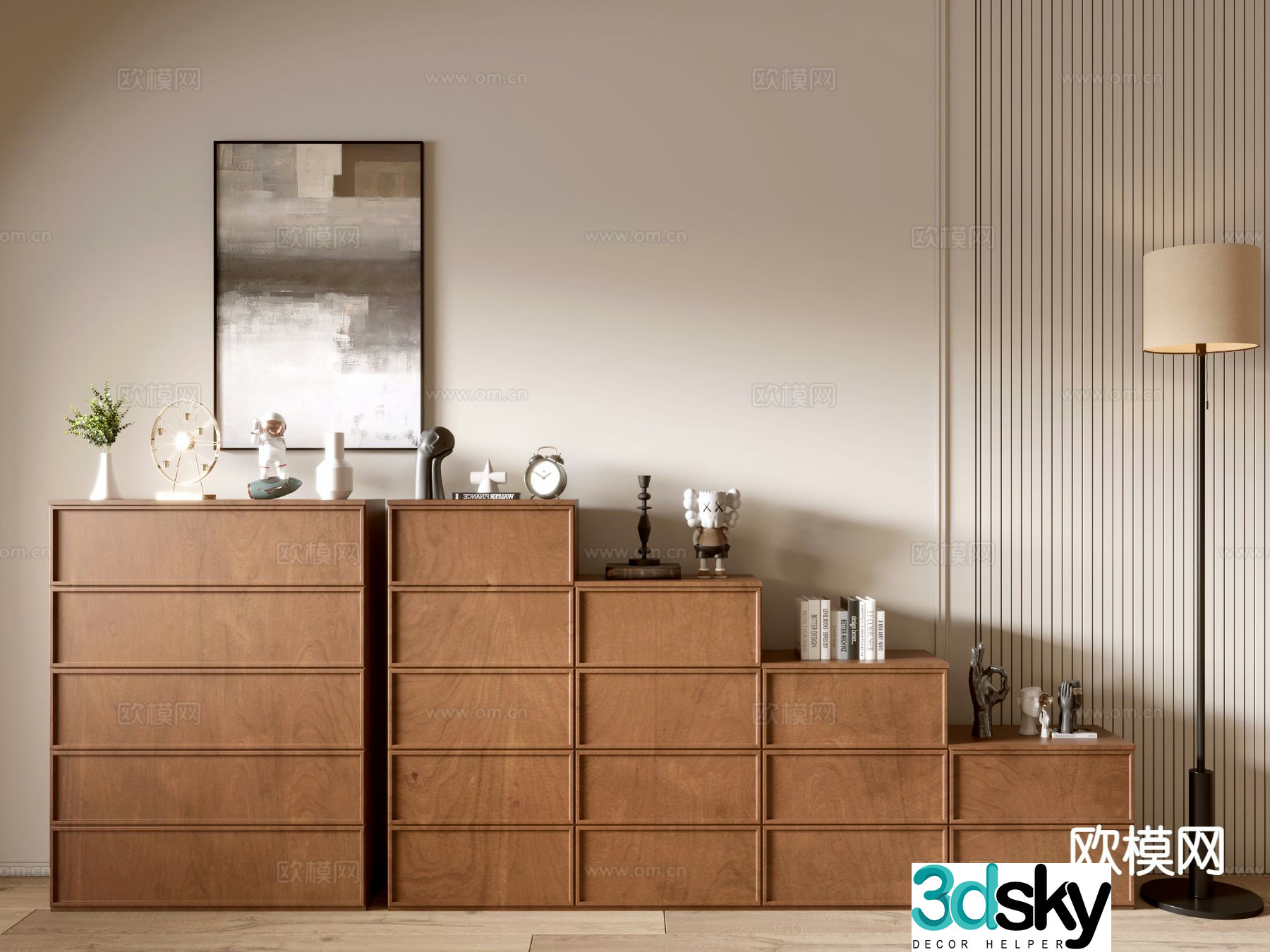 Wabi-sabi side cabinet 3D model