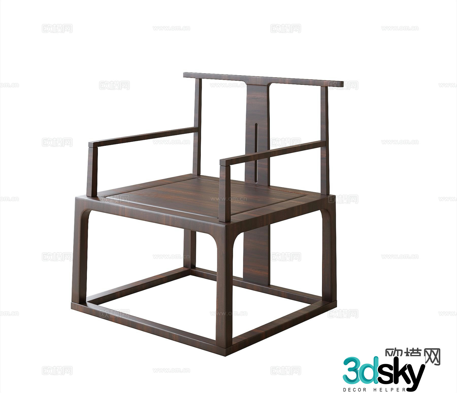 Chinese style chair Taishi chair 3d model