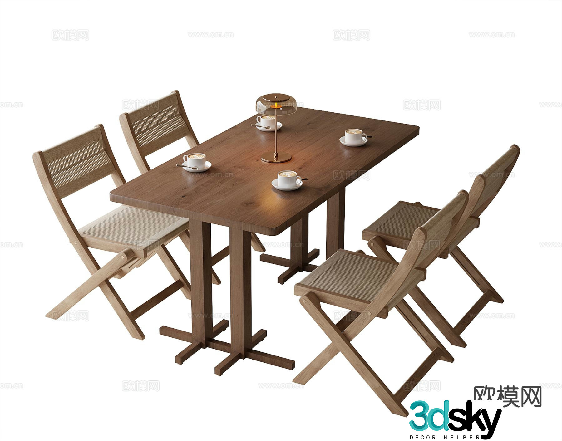 Outdoor table and chairs dining table and chairs 3d model