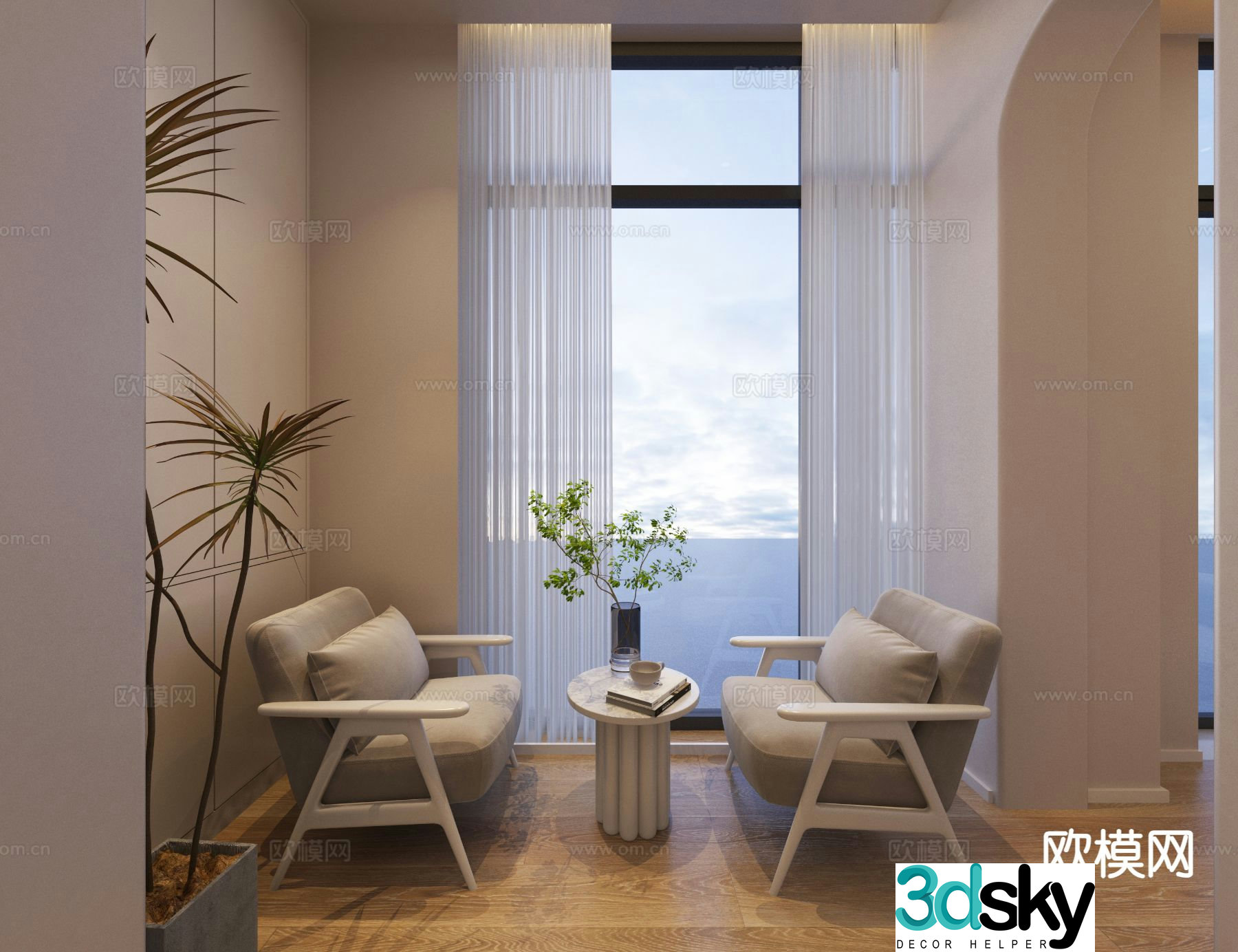 Leisure balcony living balcony 3d model
