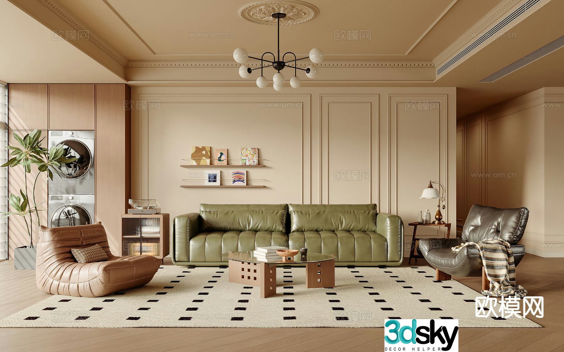 Medieval style living room 3D model