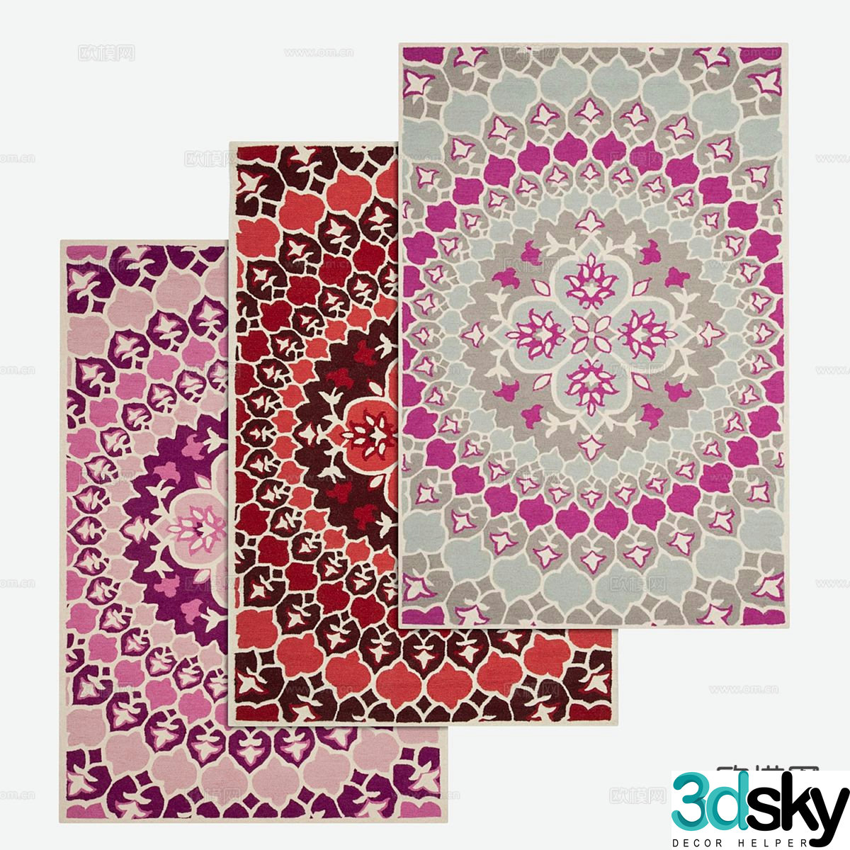 Printed carpet square carpet 3d model