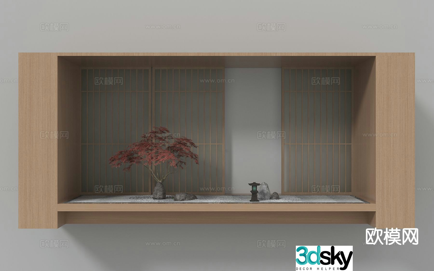 New Chinese style sketch landscaping 3D model