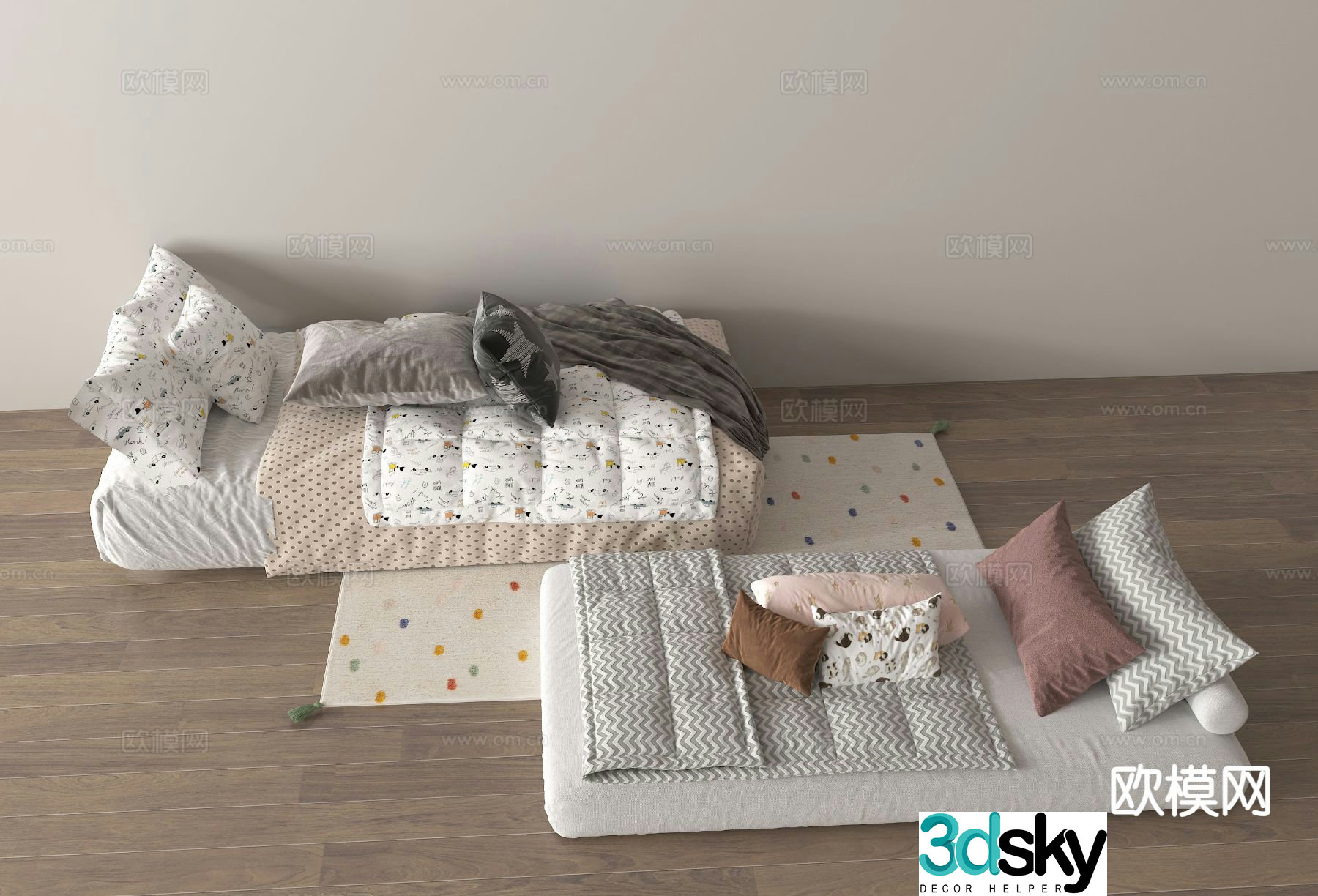 children’s bed mattress bed 3d model