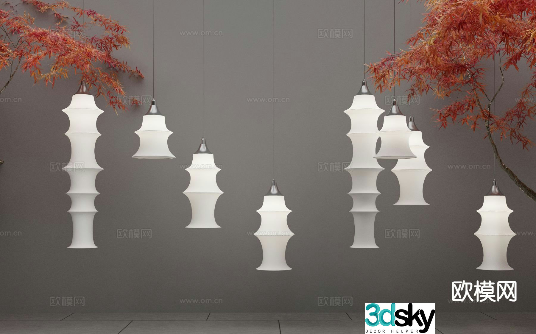 New Chinese style chandelier bedside small chandelier 3d model