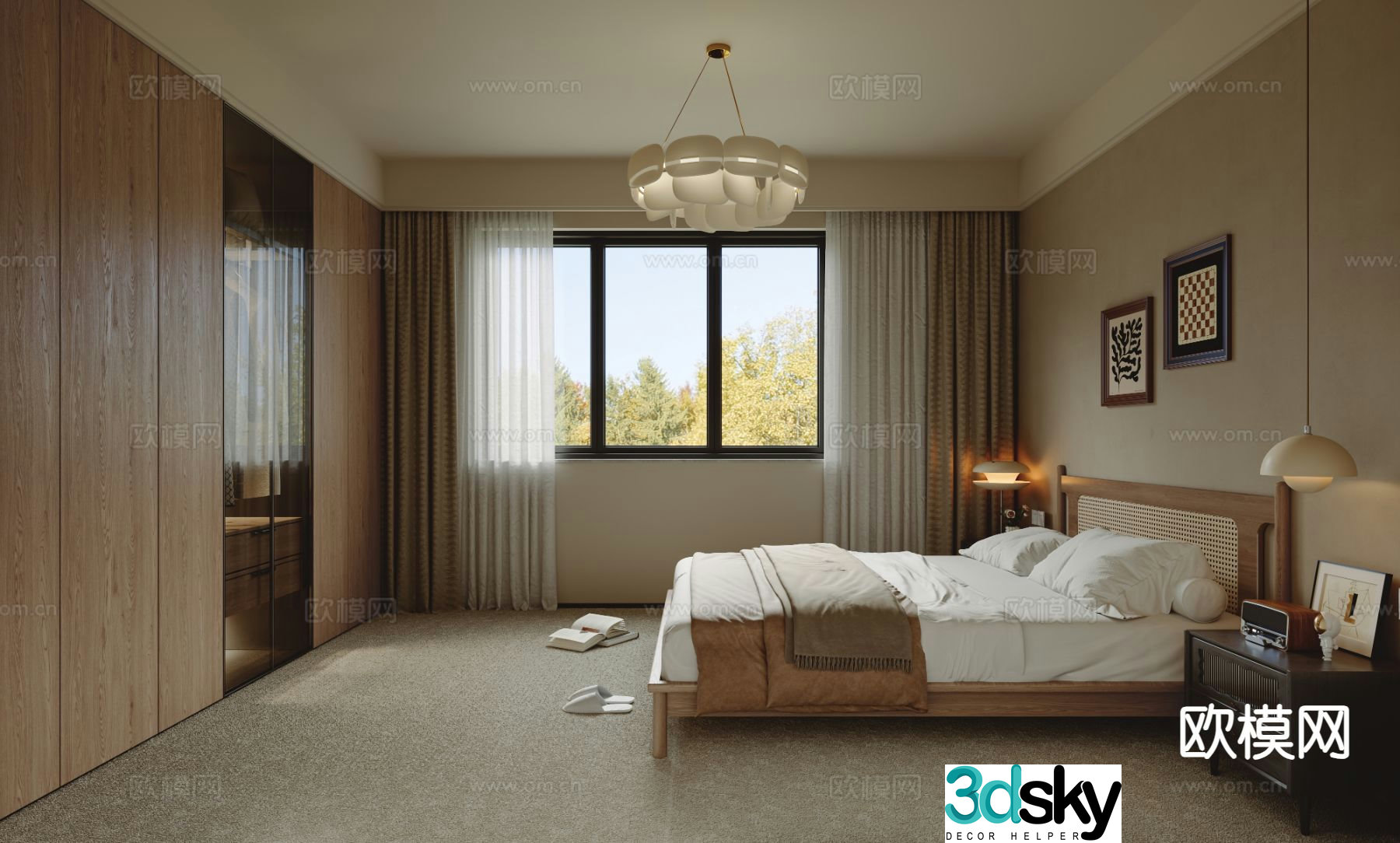 Wabi Sabi bedroom master bedroom 3d model