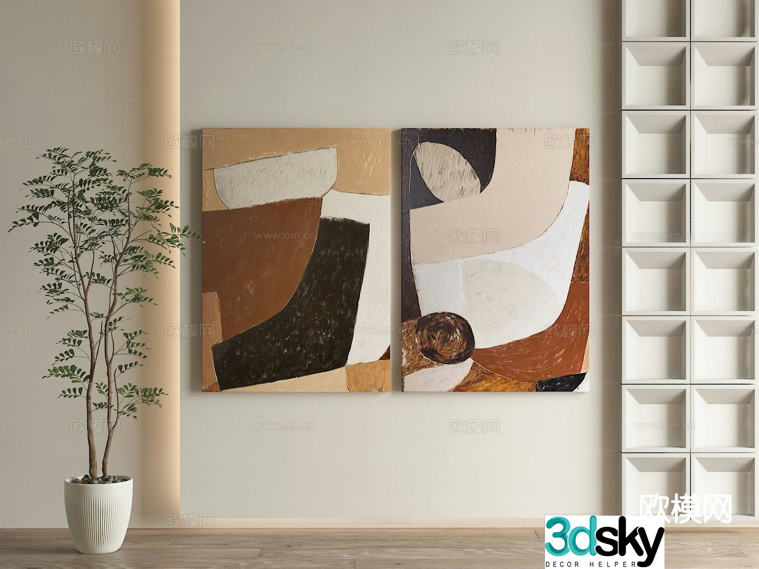 Wabi-sabi art painting texture painting decorative painting 3d model