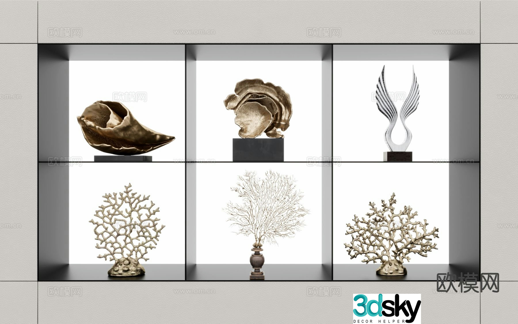 Coral sculpture conch sculpture art ornament 3D model