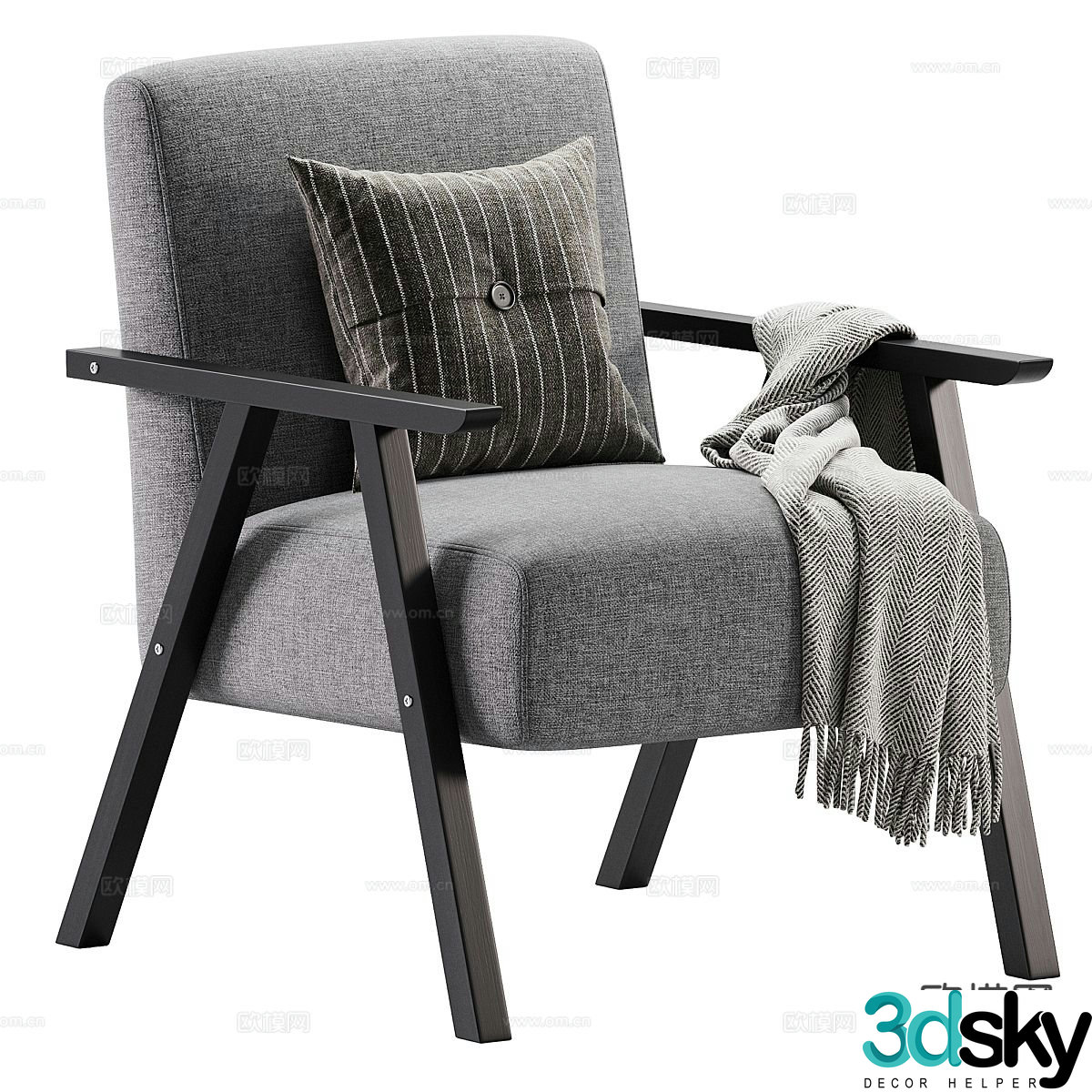 Modern sofa chair leisure chair 3d model
