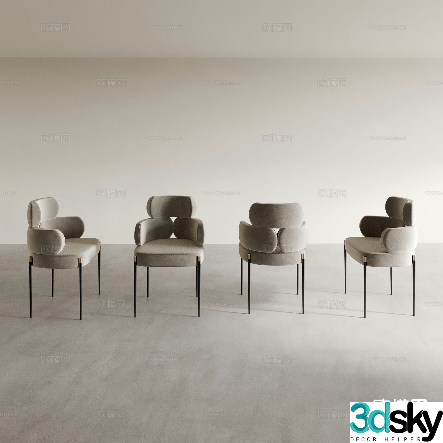 modern chair leisure chair armchair 3d model