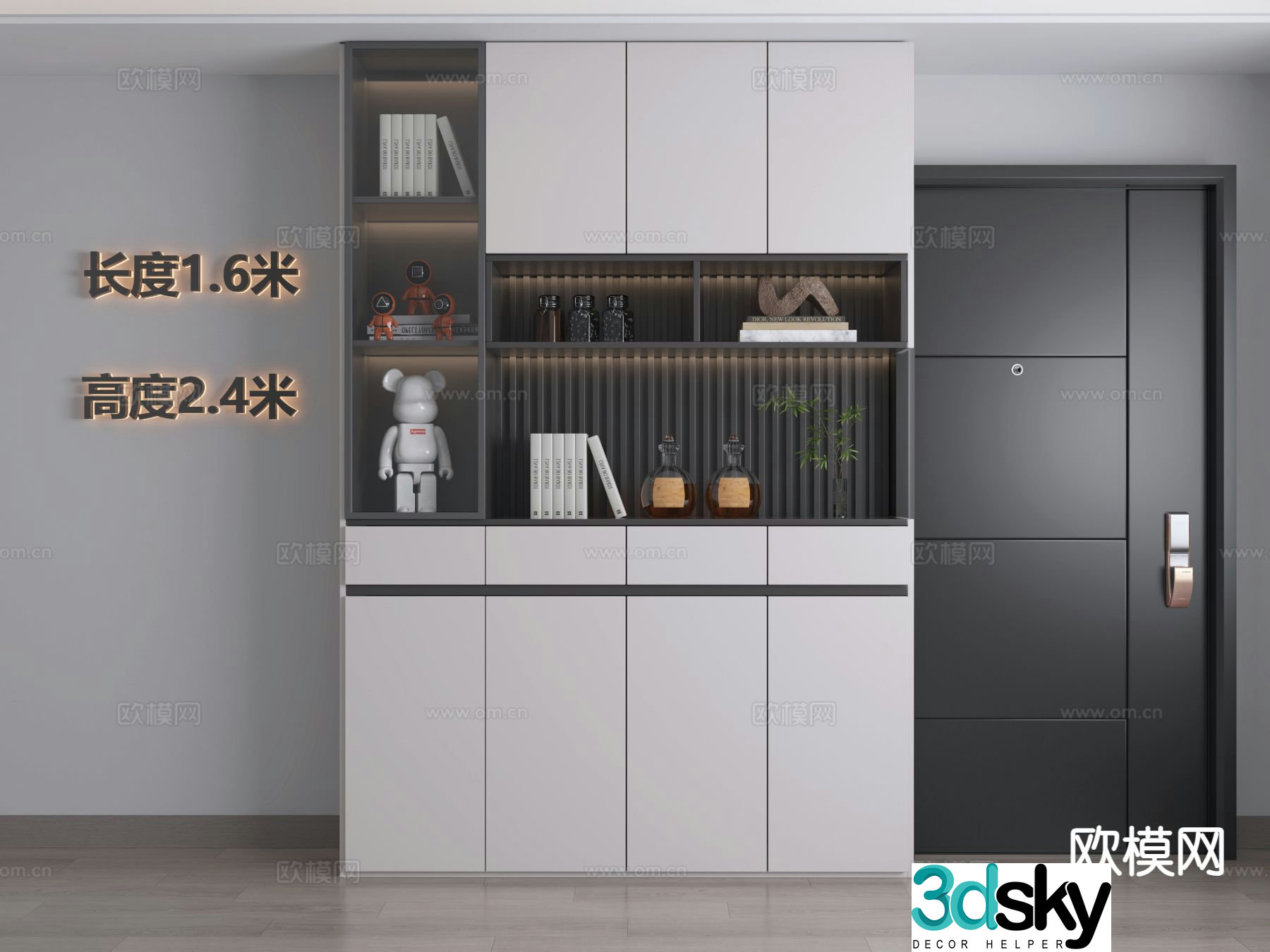 Modern home shoe cabinet custom shoe cabinet 3d model