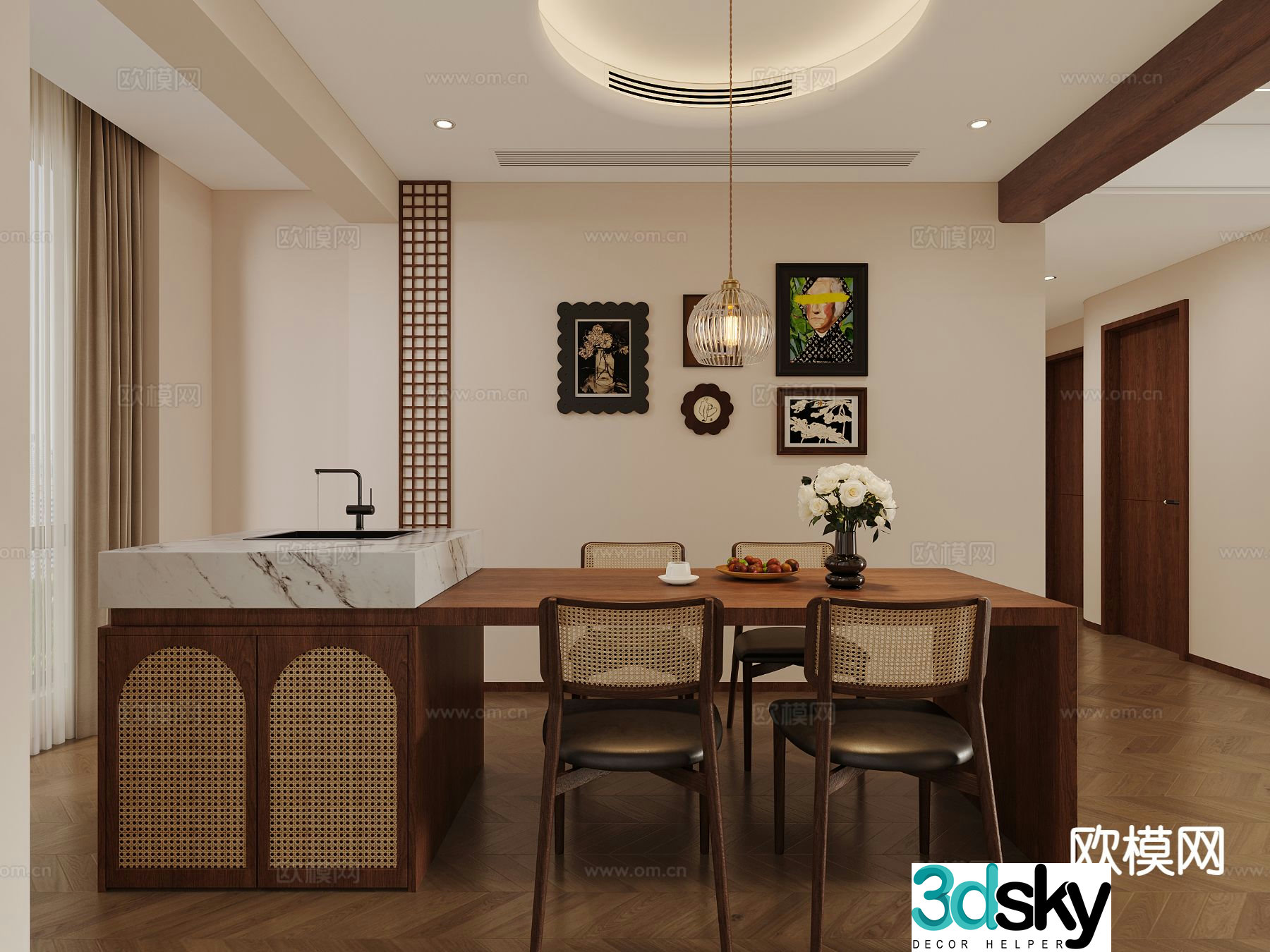 Medieval style restaurant Zhongdao restaurant 3D model