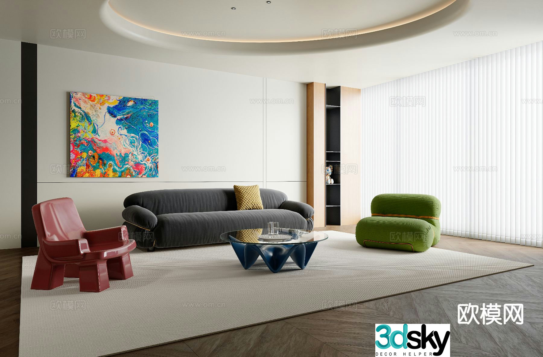Modern living room 3d model