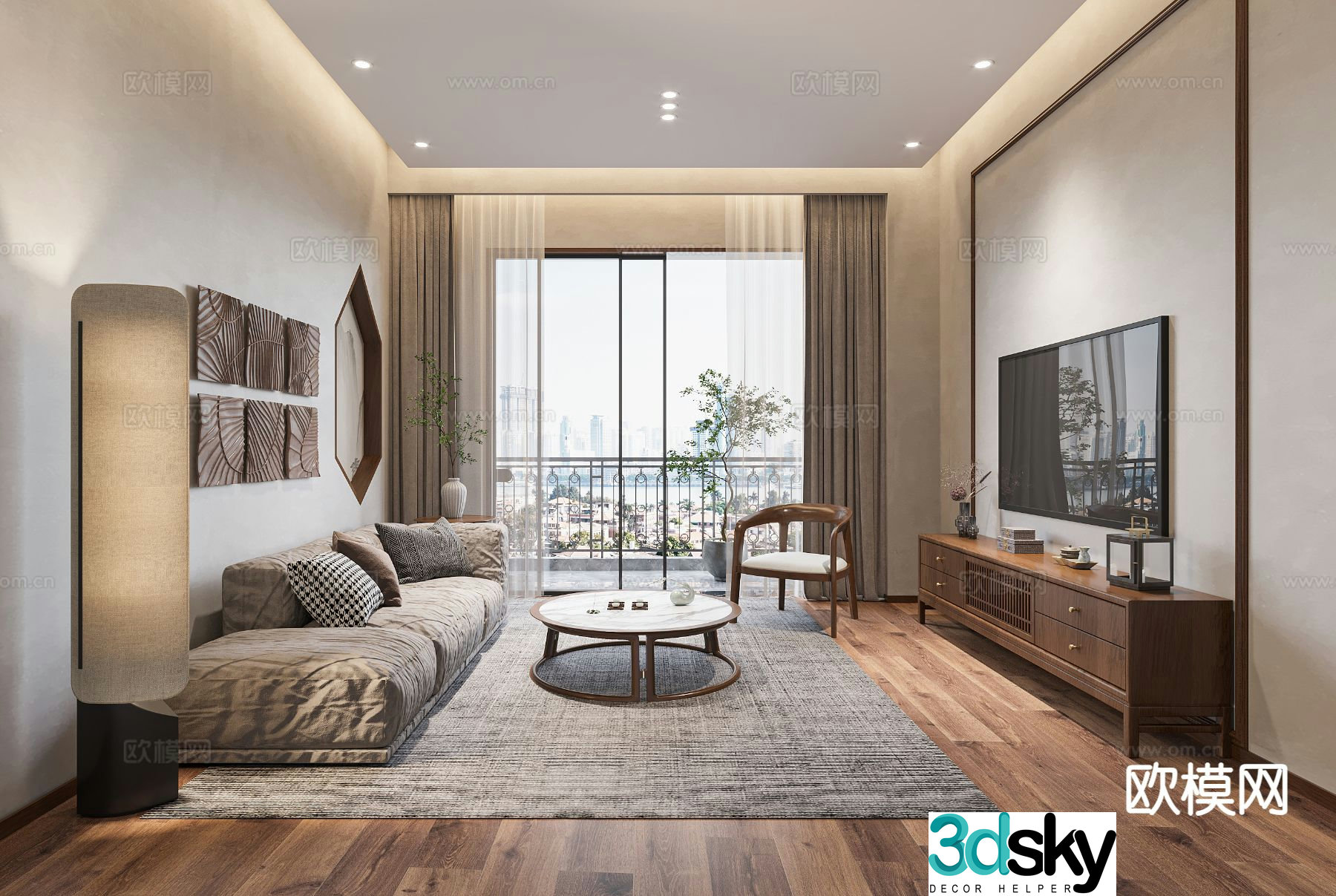 New Chinese style living room 3d model