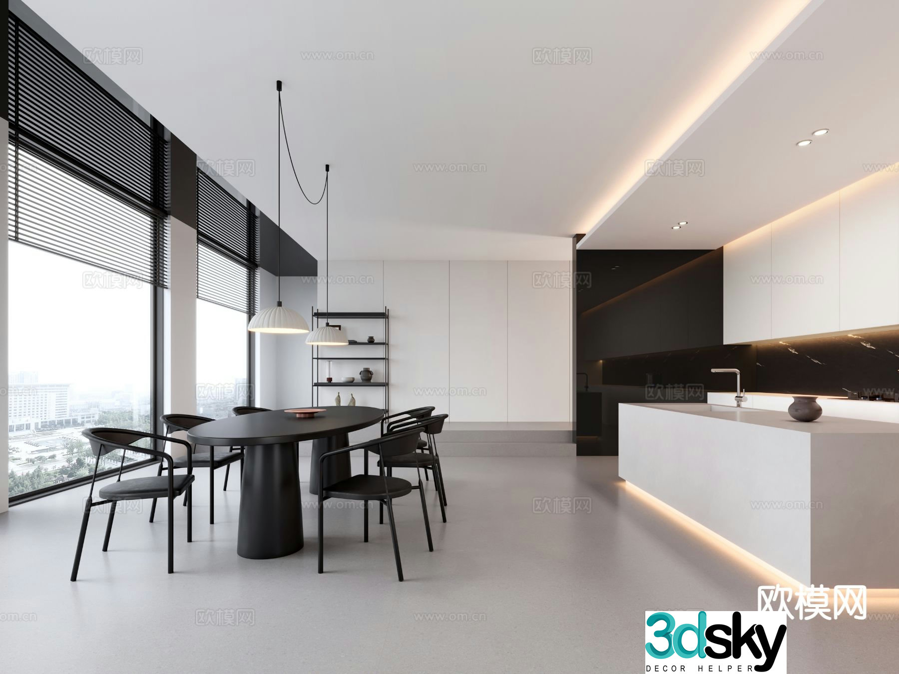 Modern restaurant 3d model