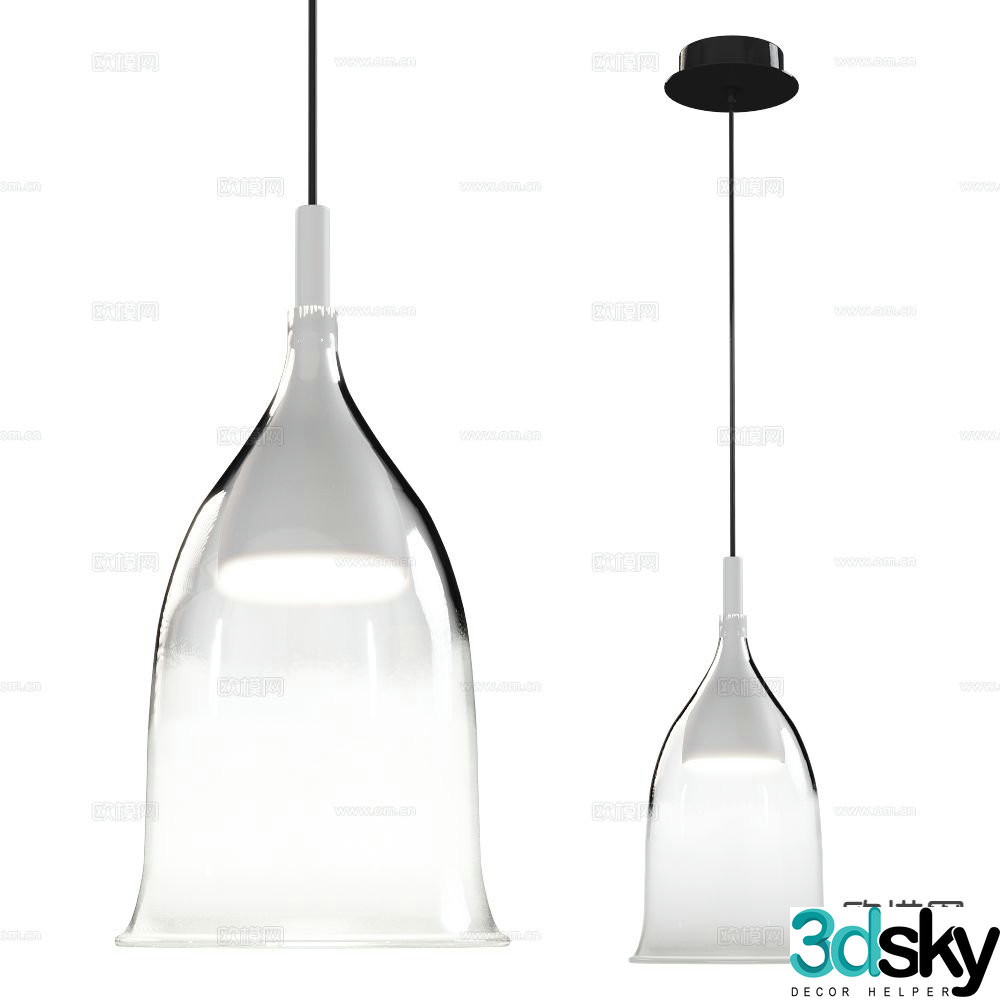 Italamp glass chandelier 3d model