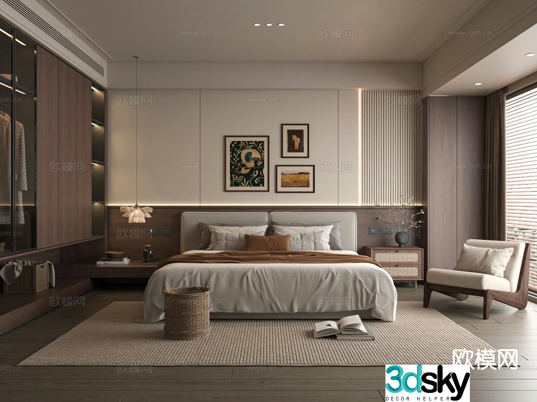 Medieval style bedroom master bedroom 3d model