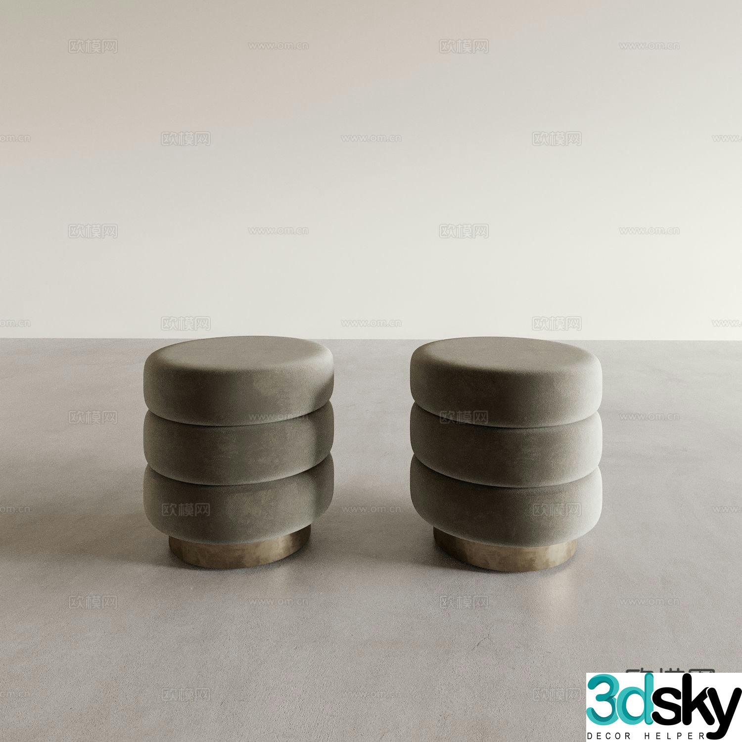 round stool stool shoe changing stool sofa stool 3d model