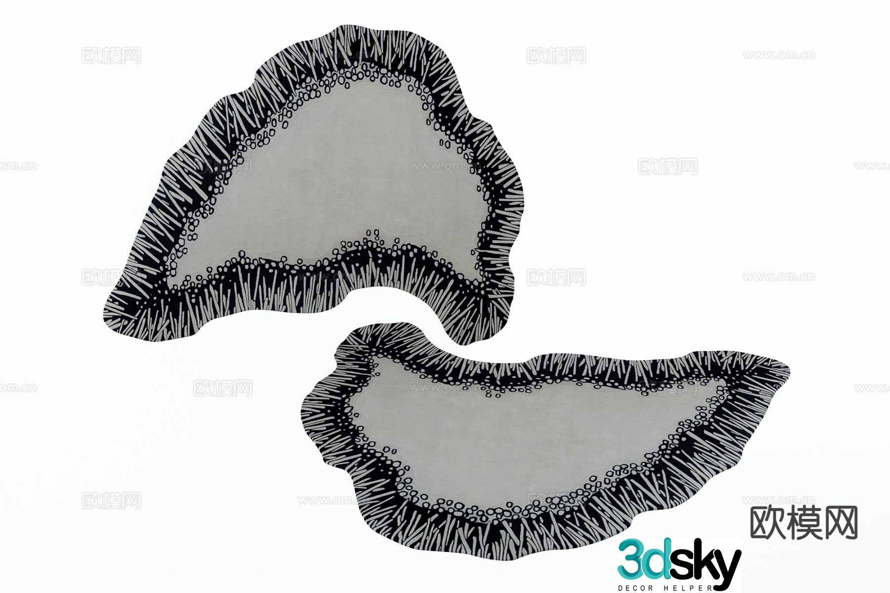 Modern shaped carpet 3d model