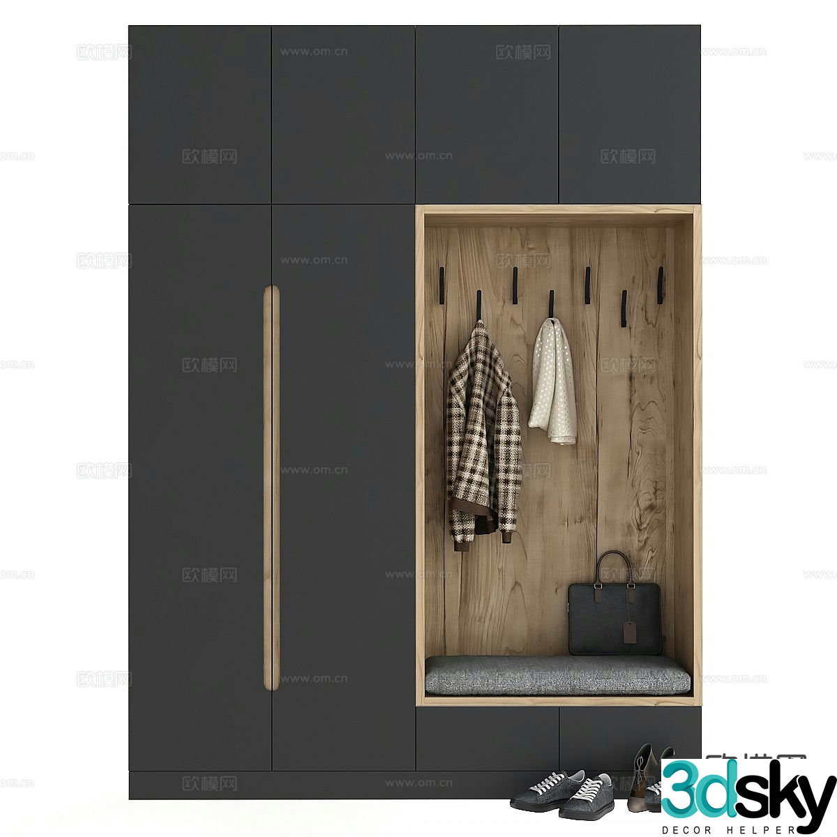 Custom shoe cabinet 3d model