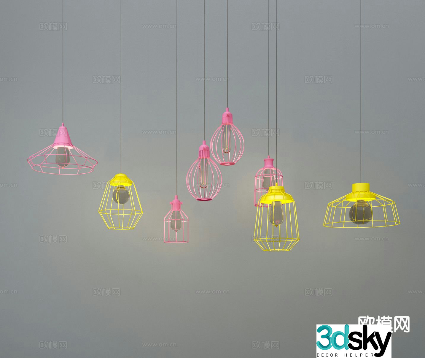 Bedside small chandelier 3d model