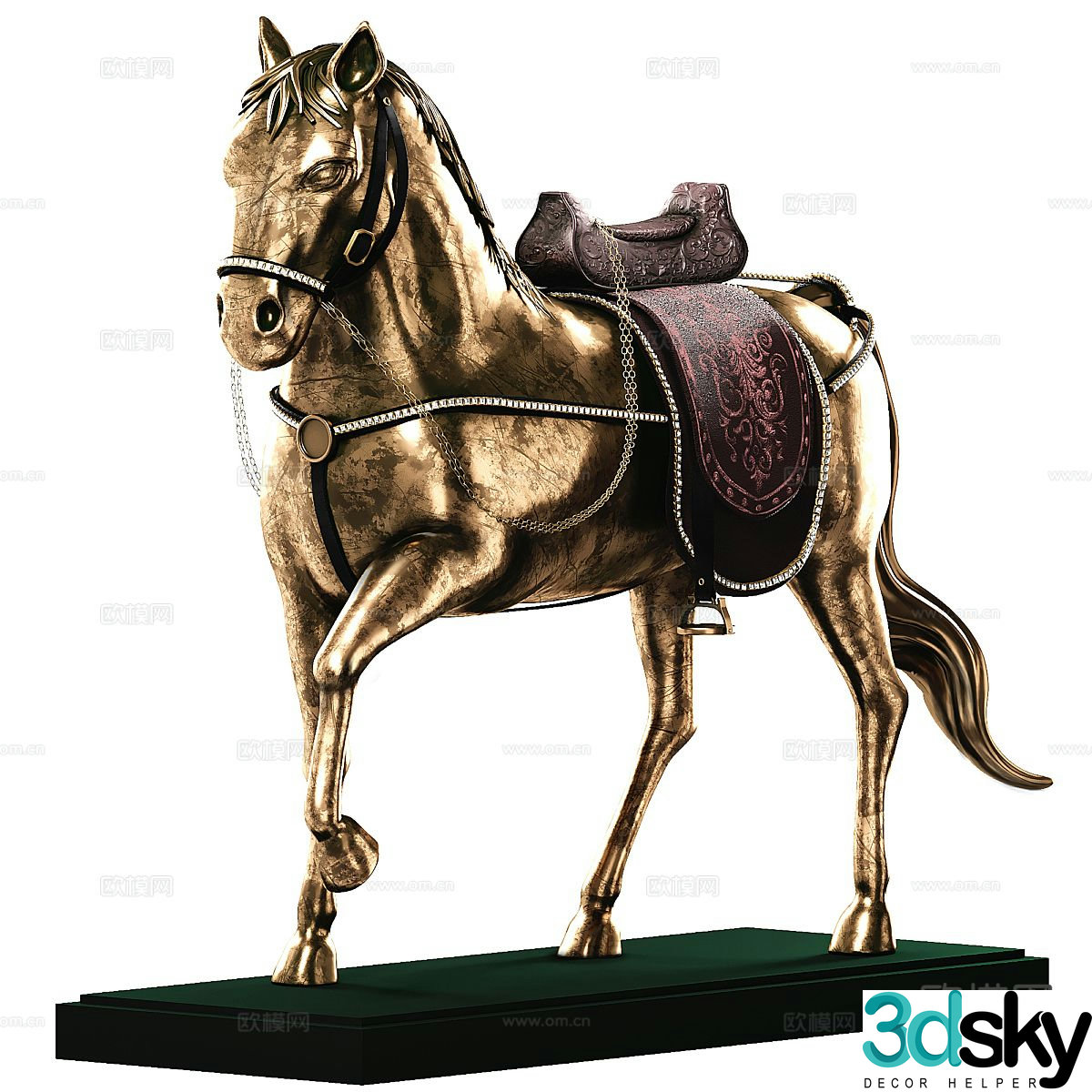 horse sculpture bronze statue statue 3d model