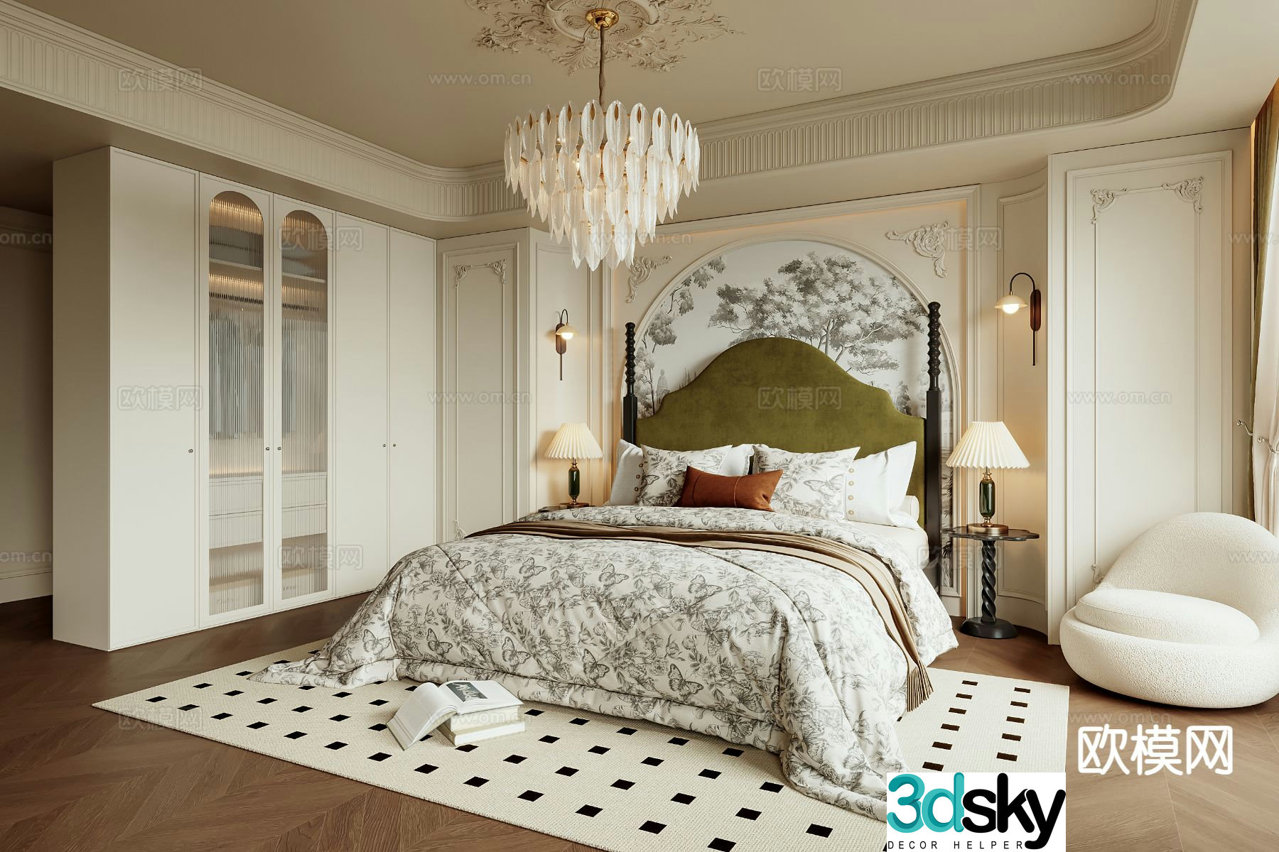 French bedroom master bedroom 3d model