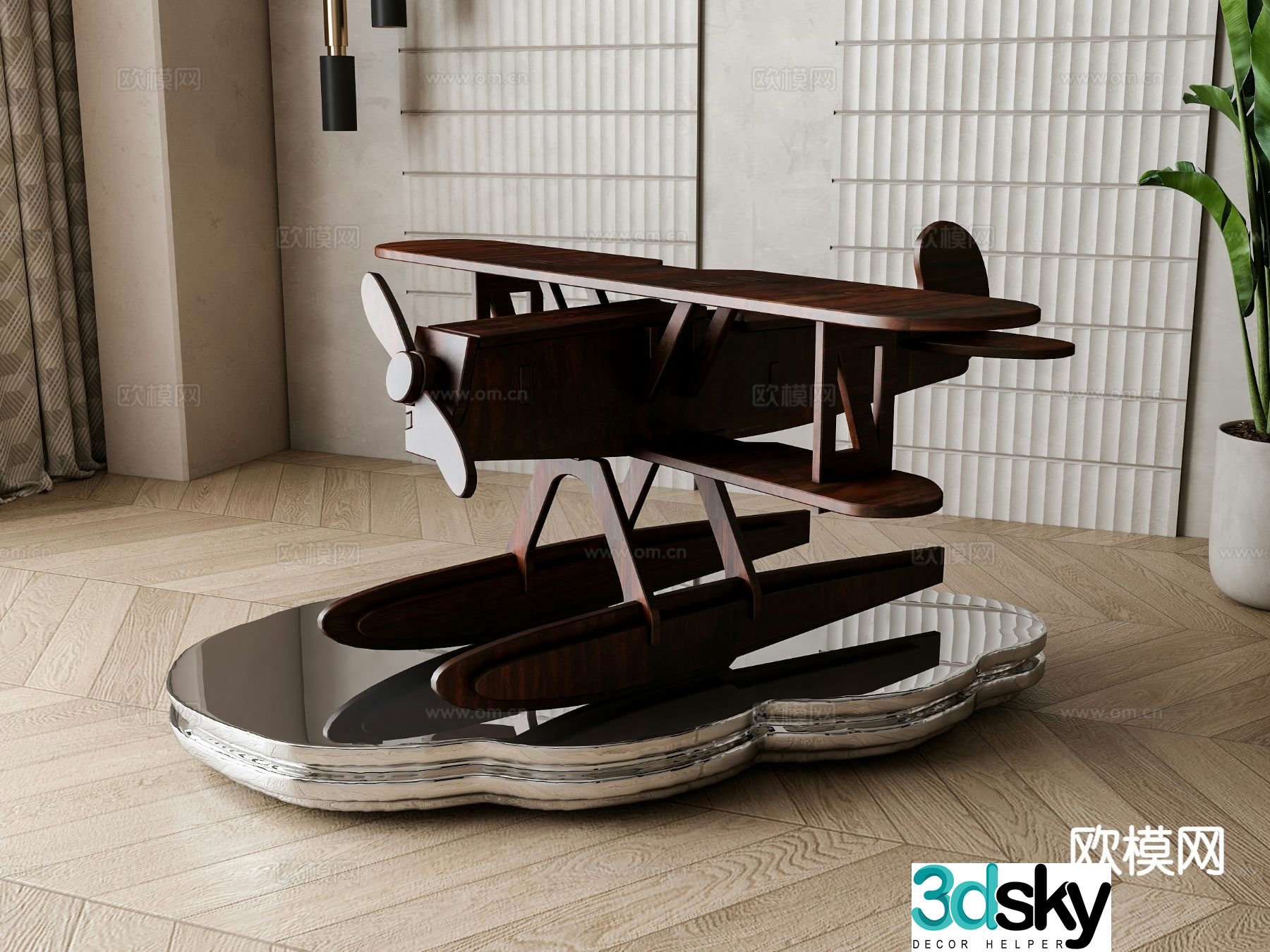 Building block airplane airplane hand figure 3d model
