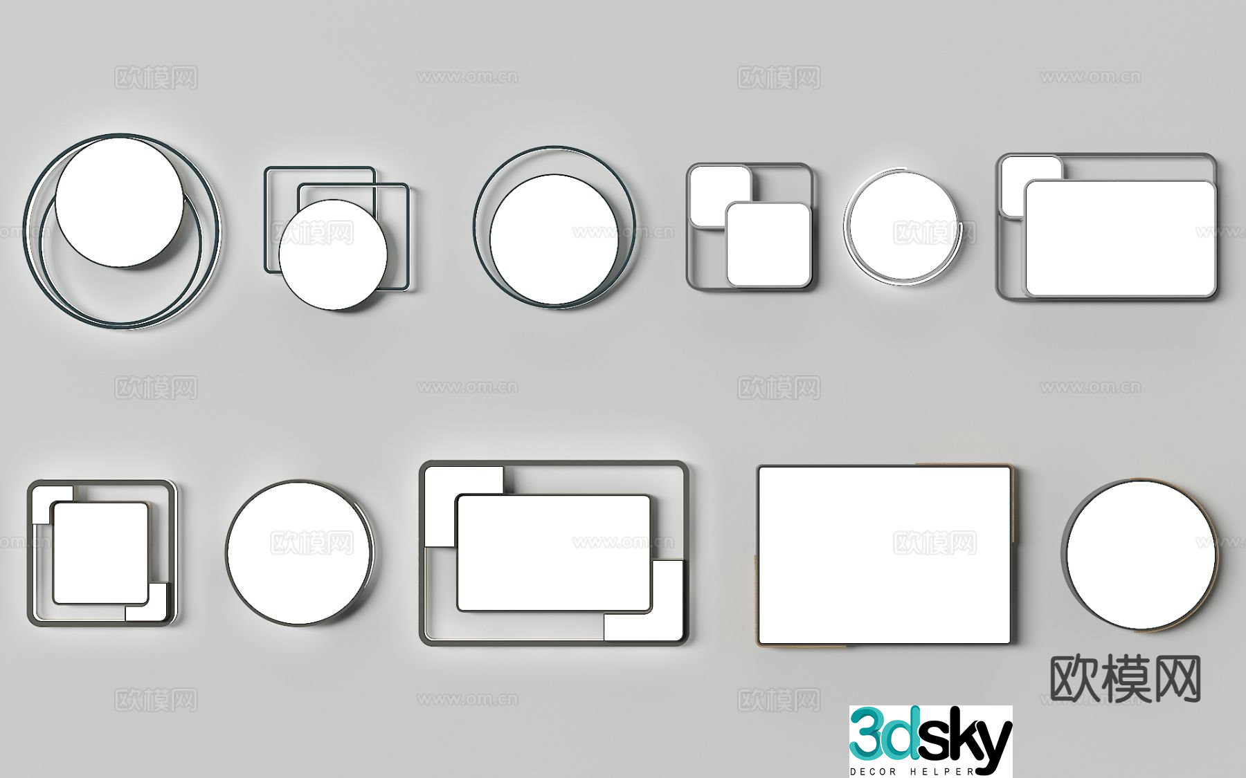 Living room ceiling lamp square ceiling lamp 3d model