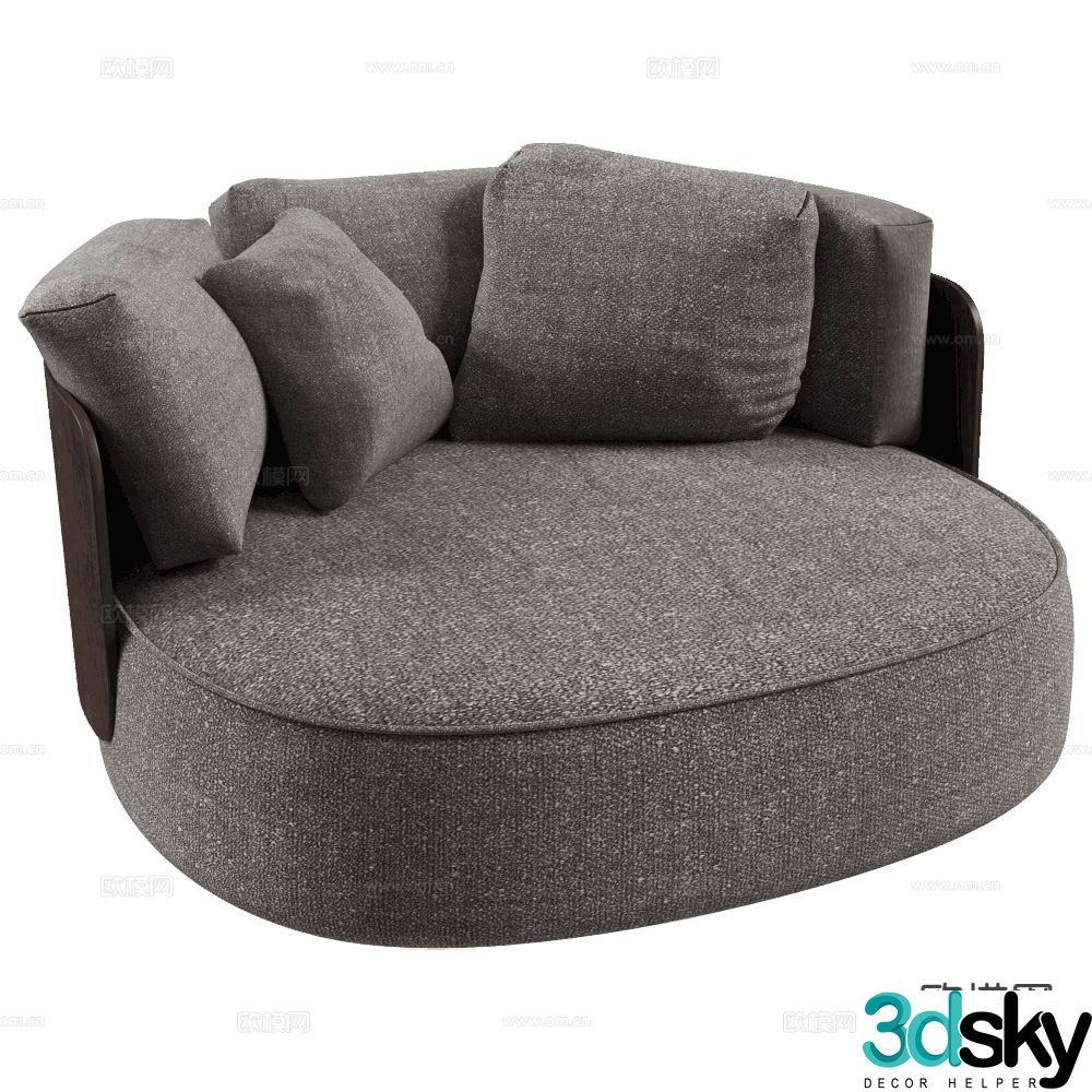 Porada modern leisure sofa fabric sofa 3d model