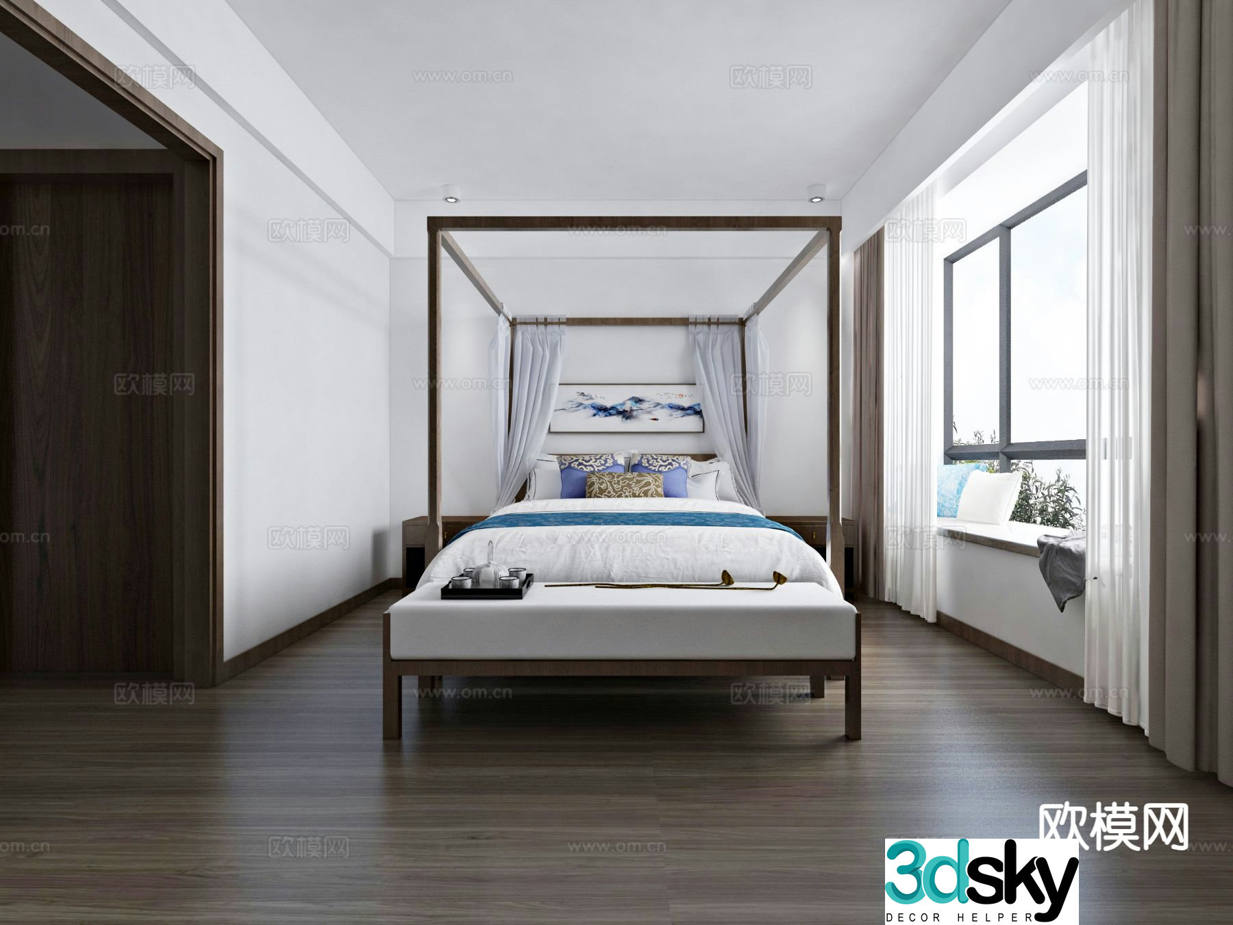 New Chinese style bedroom master bedroom 3d model