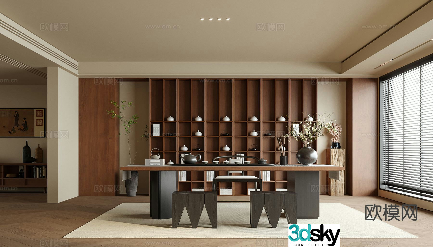 New Chinese tea room 3d model