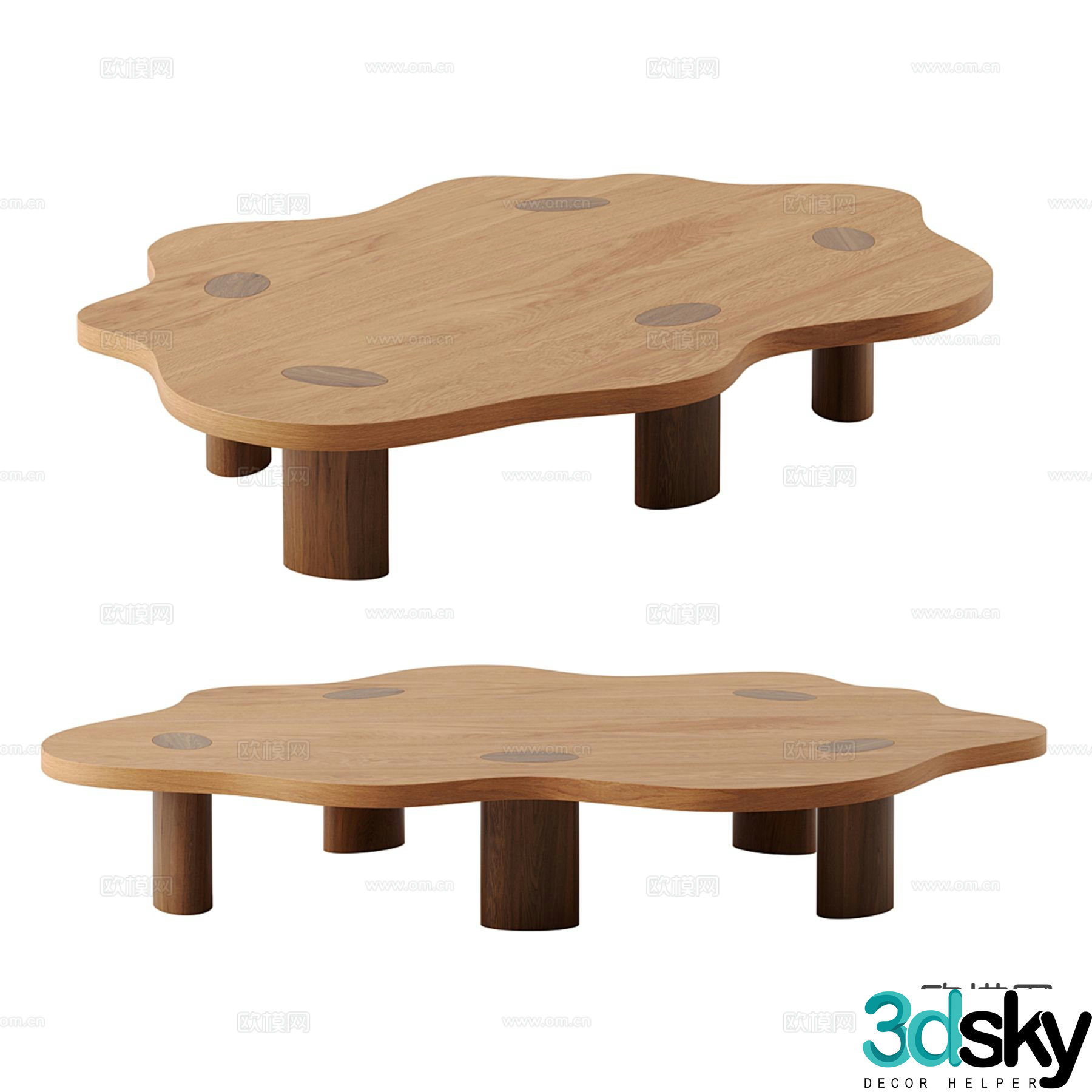 Medieval style special-shaped coffee table 3D model