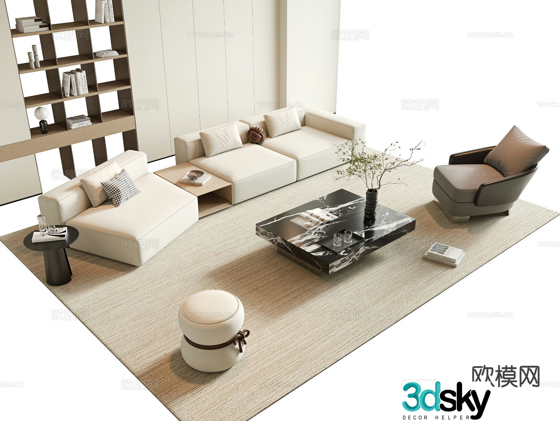 Modern modular sofa corner sofa 3d model