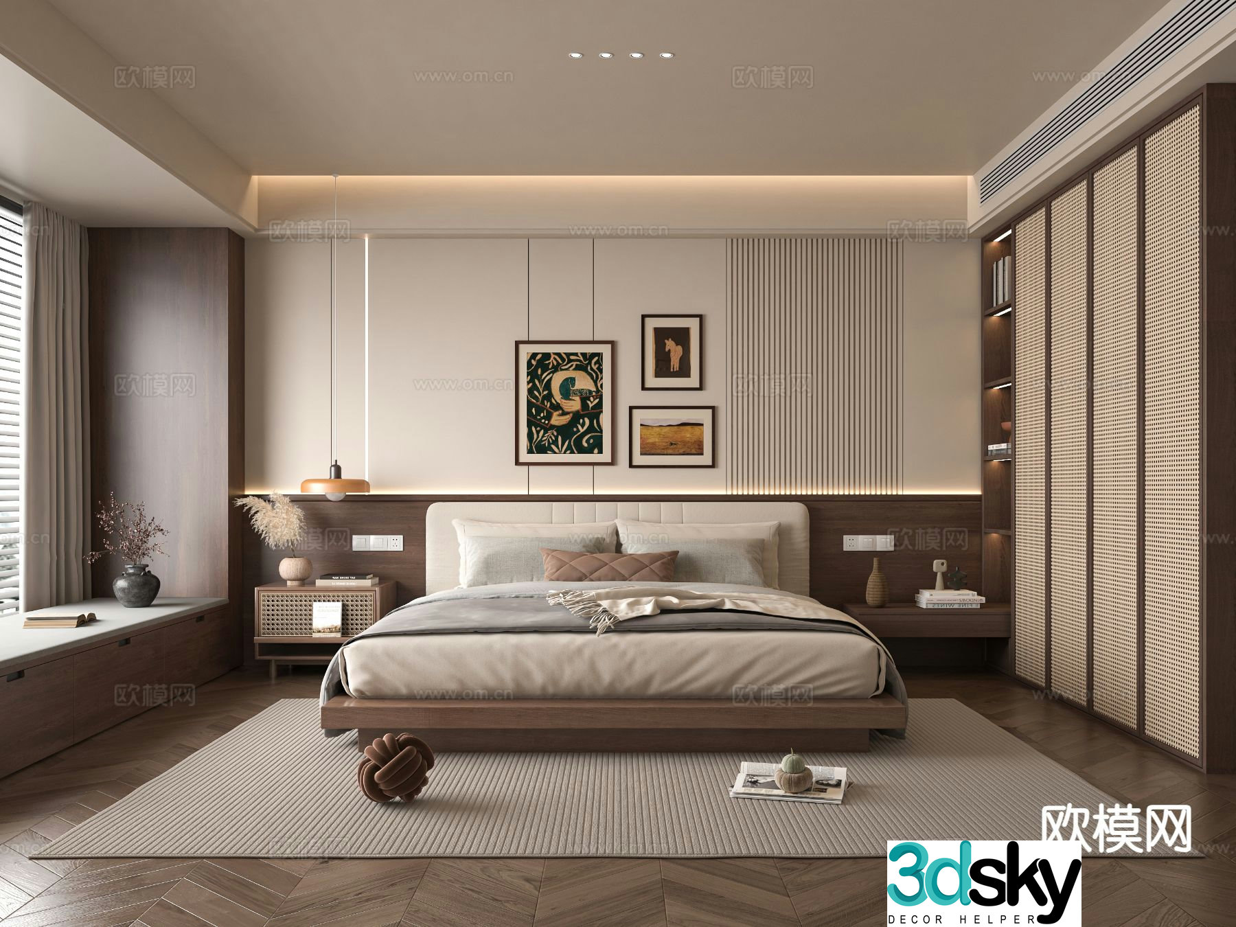 Medieval style bedroom master bedroom 3d model