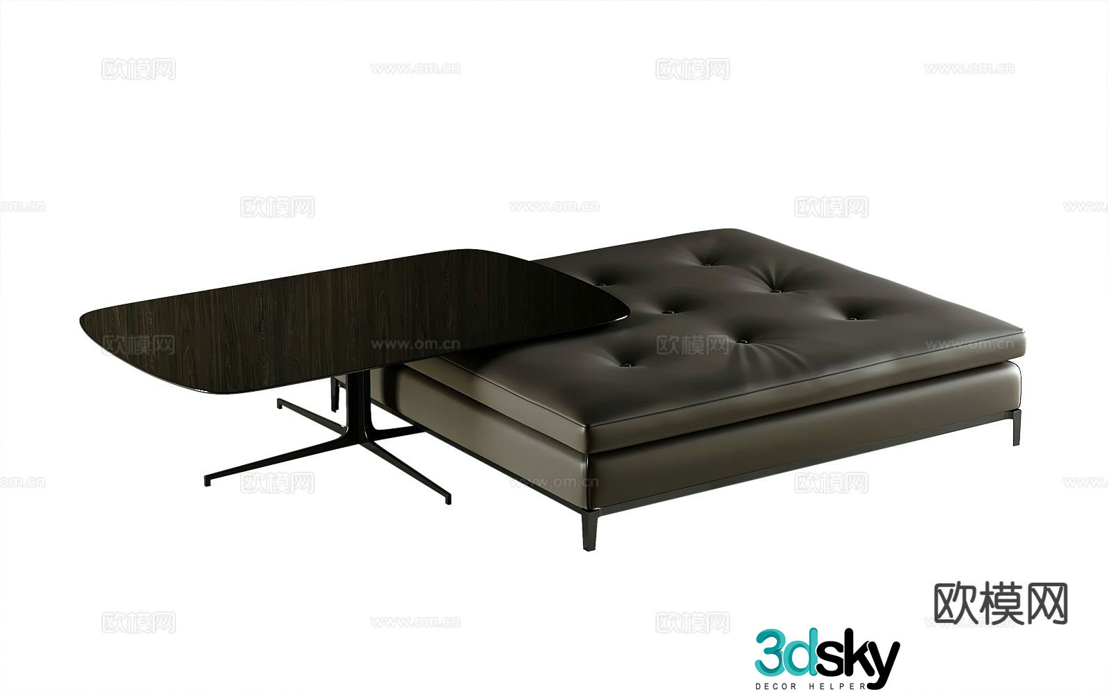Modern double coffee table 3d model