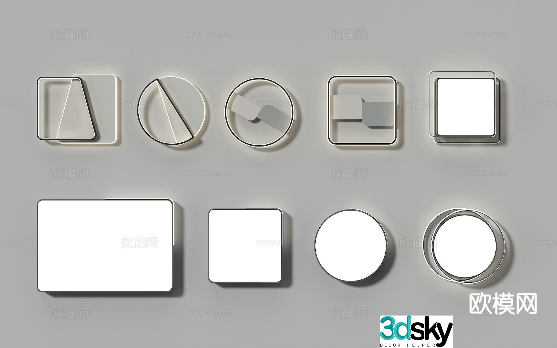 Living room ceiling lamp square ceiling lamp 3d model