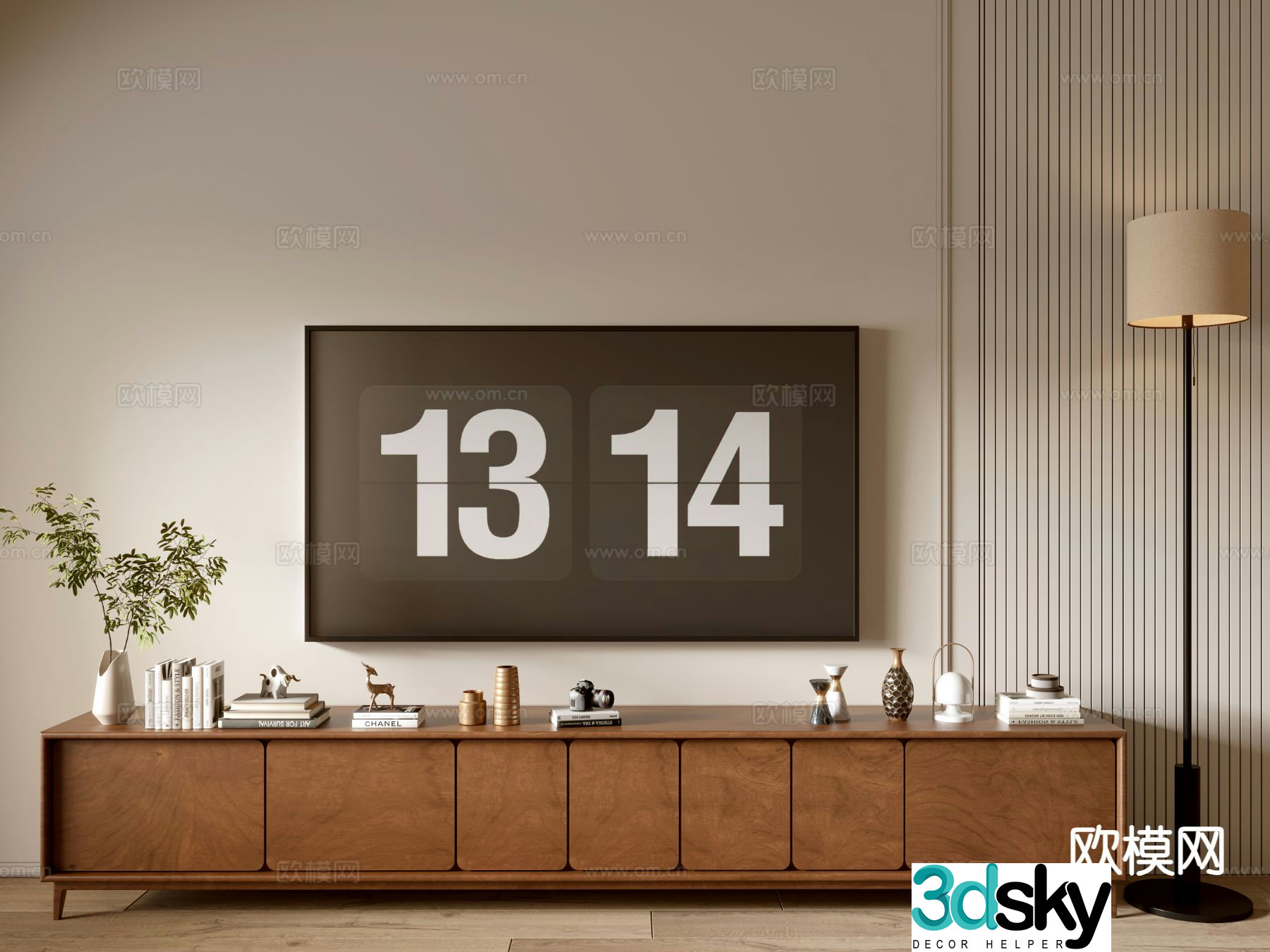 Medieval style TV cabinet 3D model
