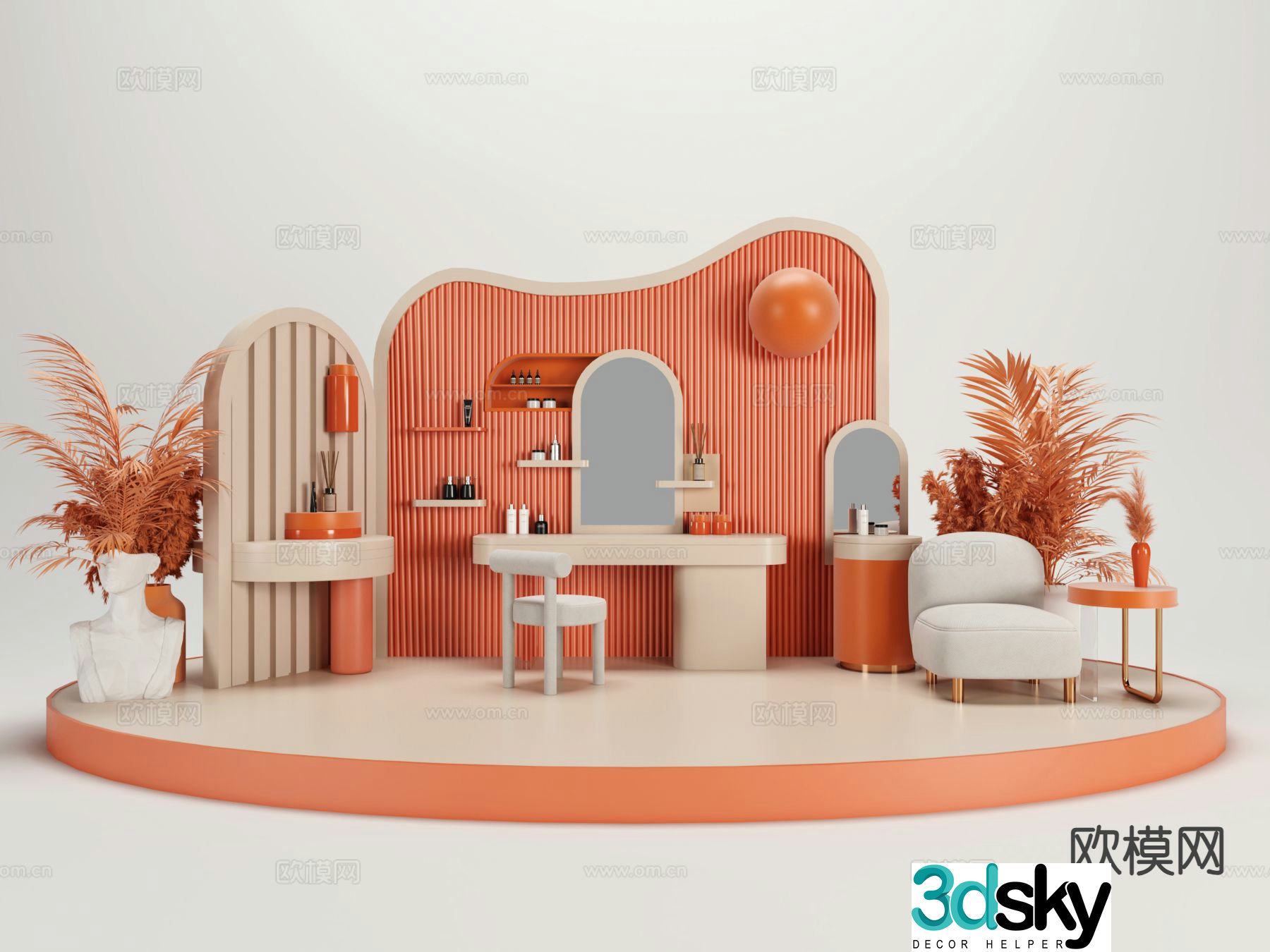Medieval style dressing table 3D model