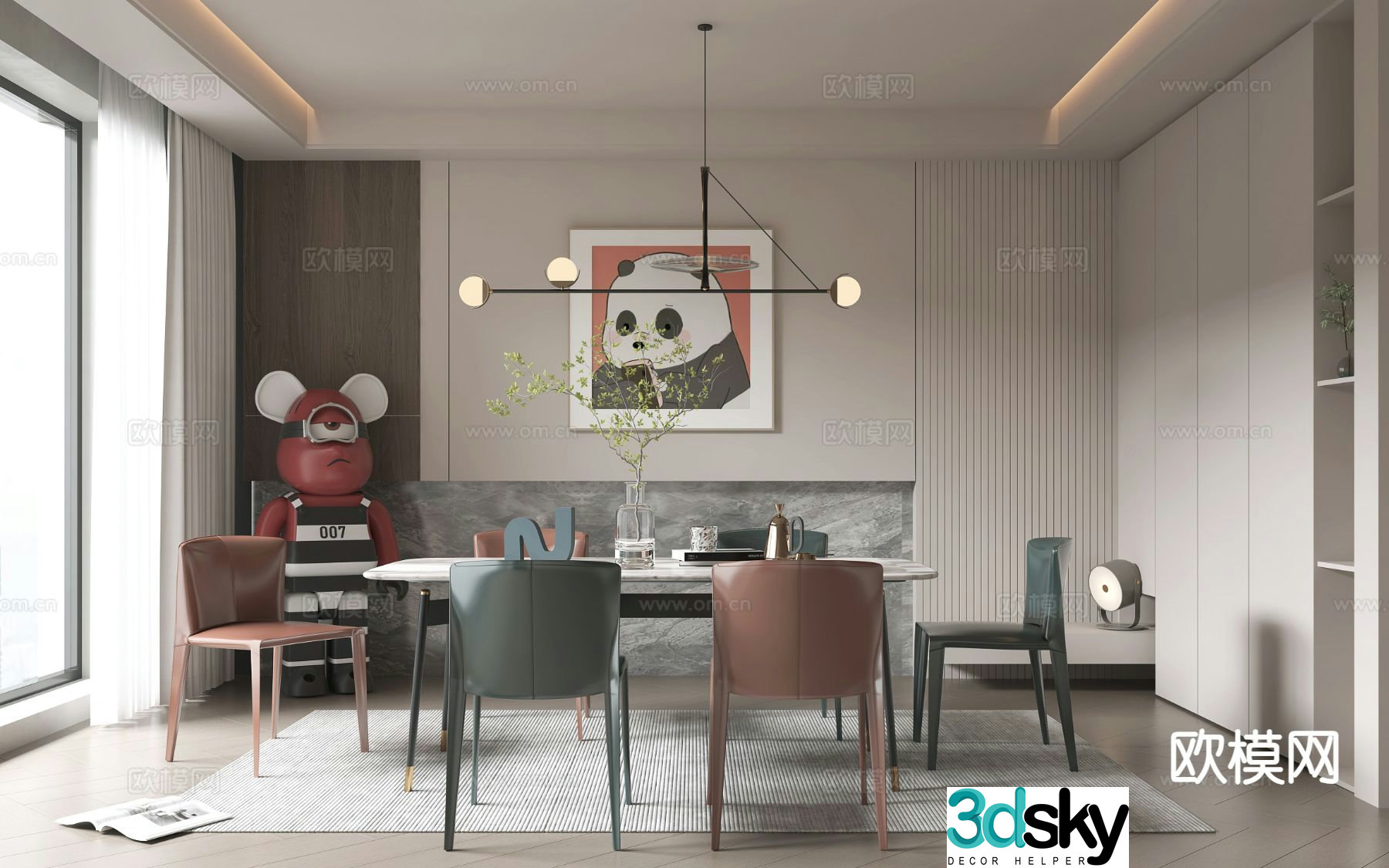 Modern restaurant 3d model