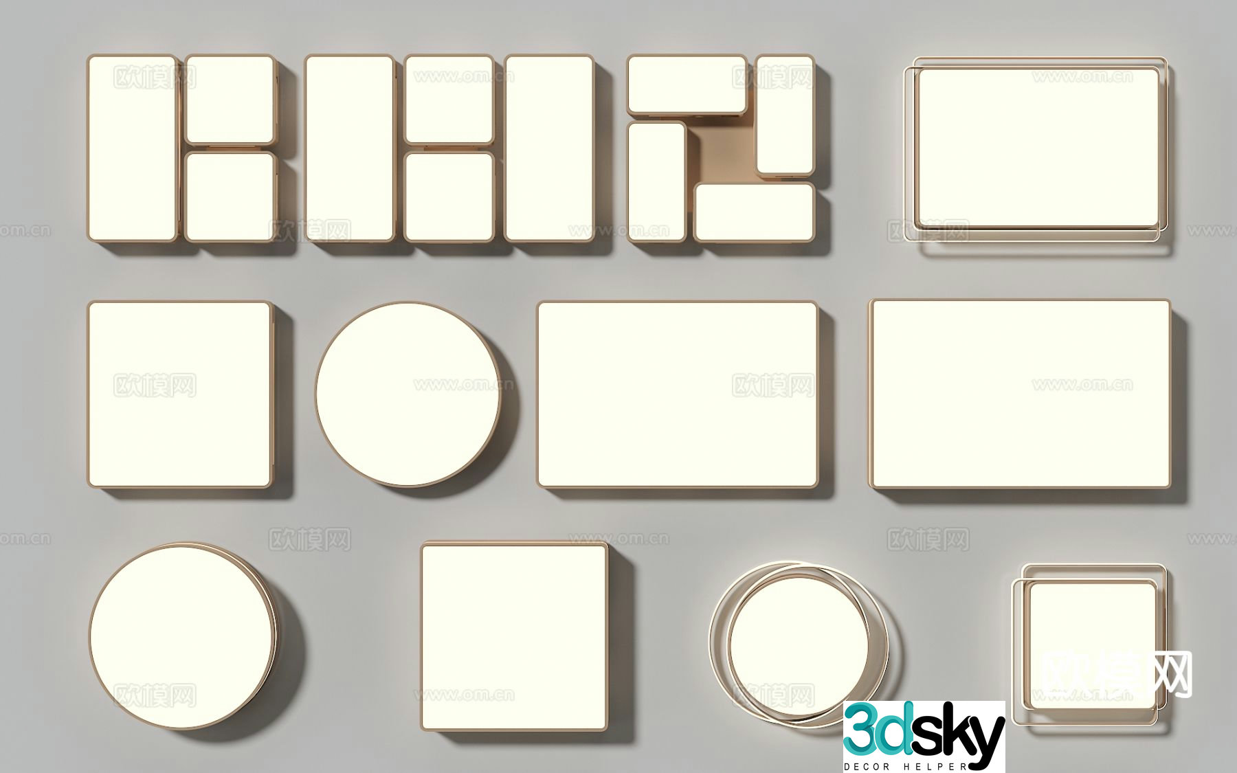 Living room ceiling lamp square ceiling lamp 3d model