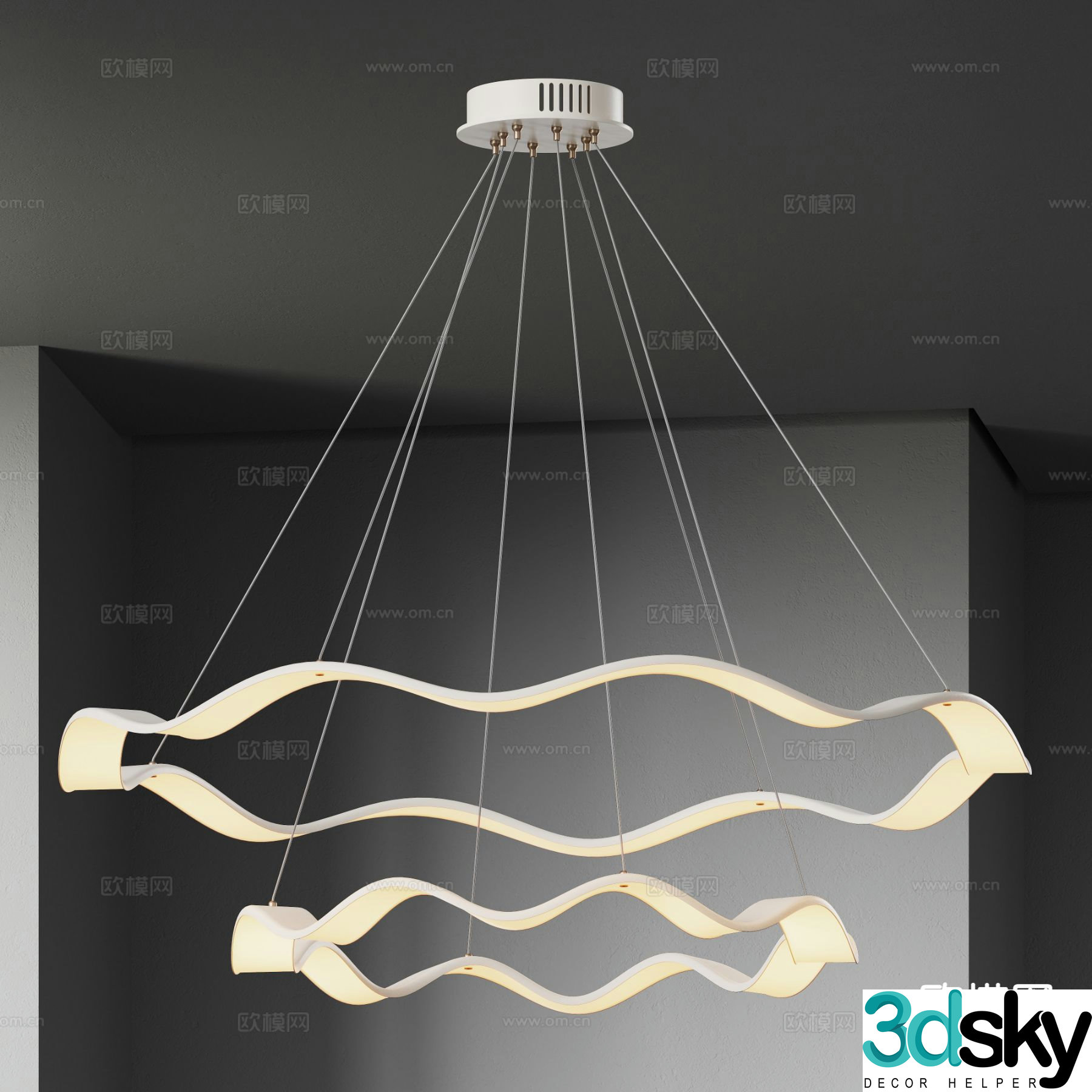 Creative chandelier hall chandelier 3d model