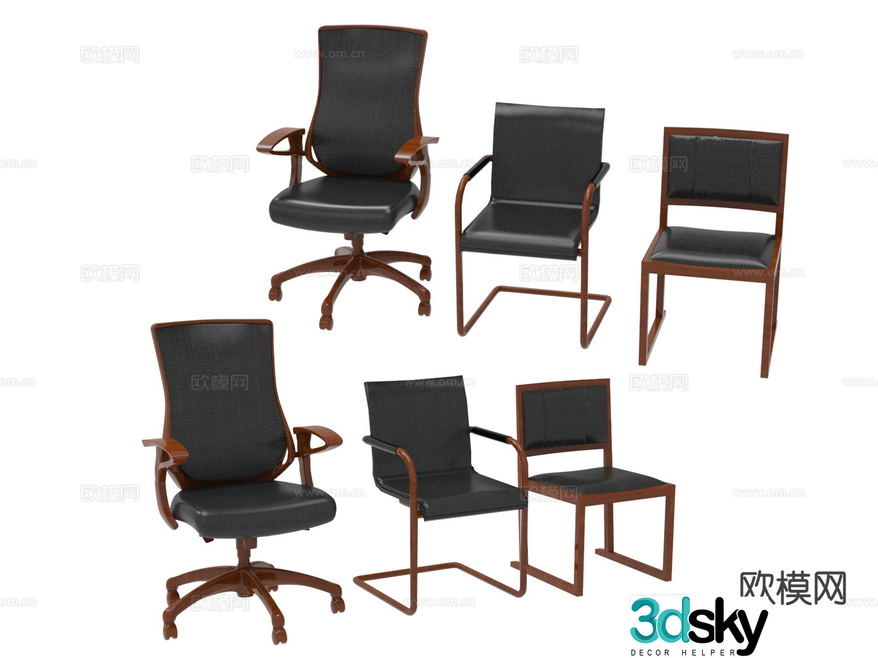 Modern office chair shift chair staff chair 3d model