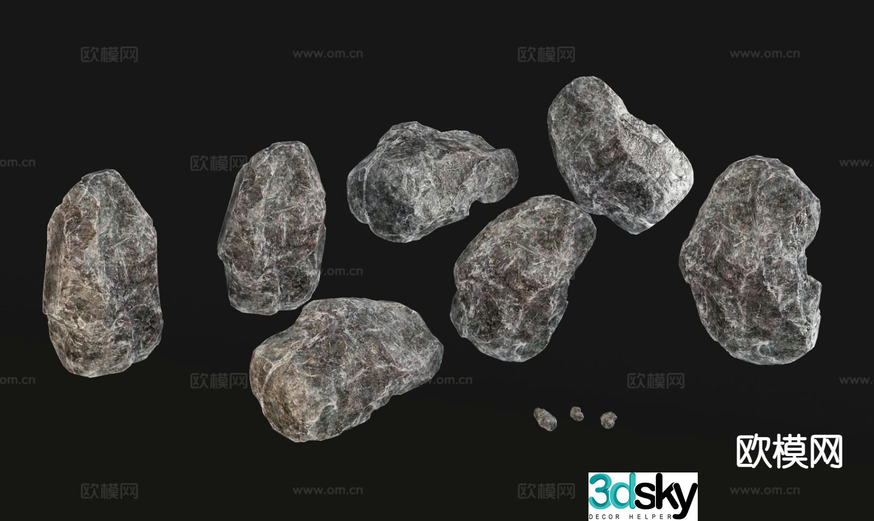 stone rock stones landscape stone 3d model