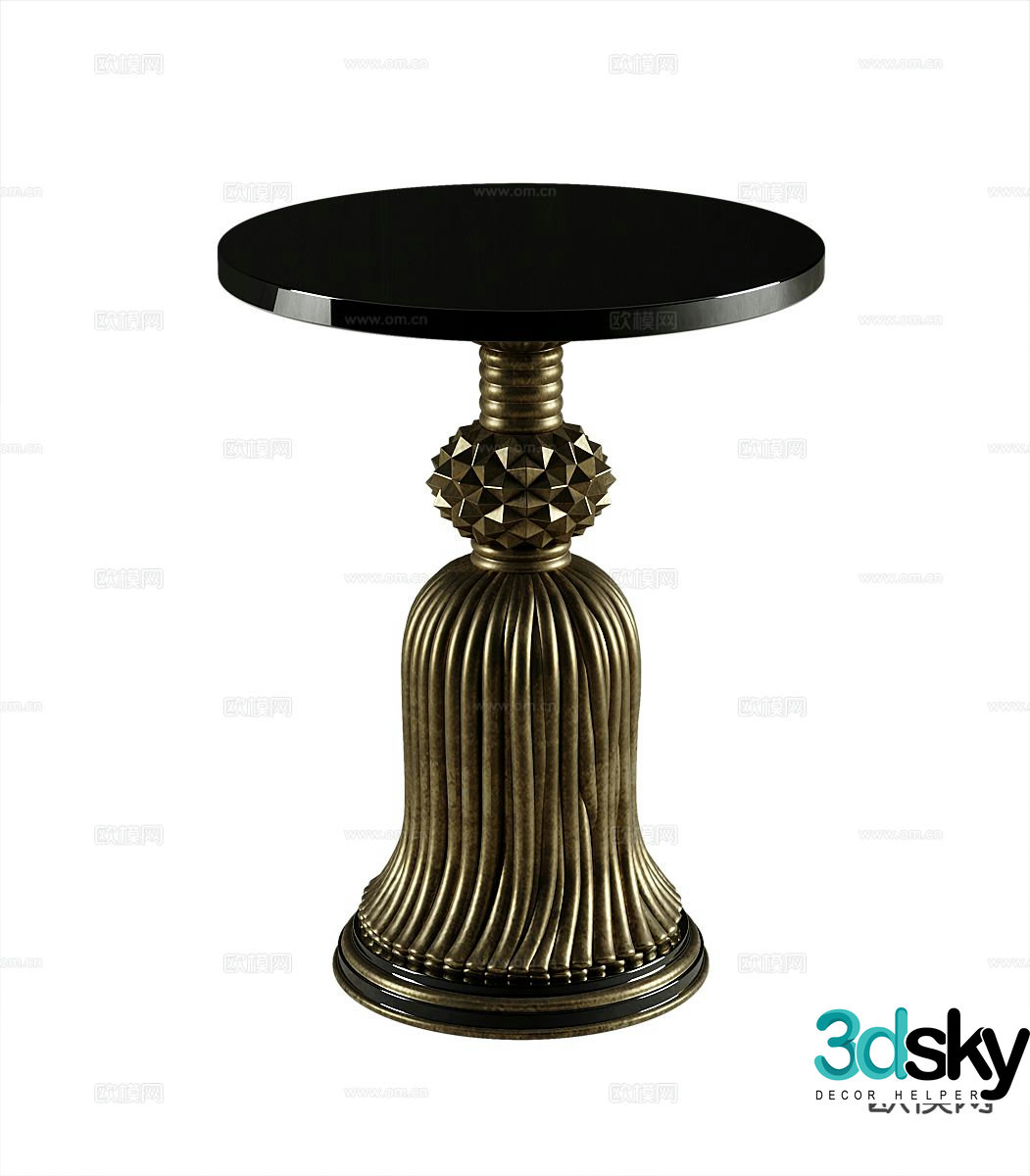 American corner table round table side table 3D model