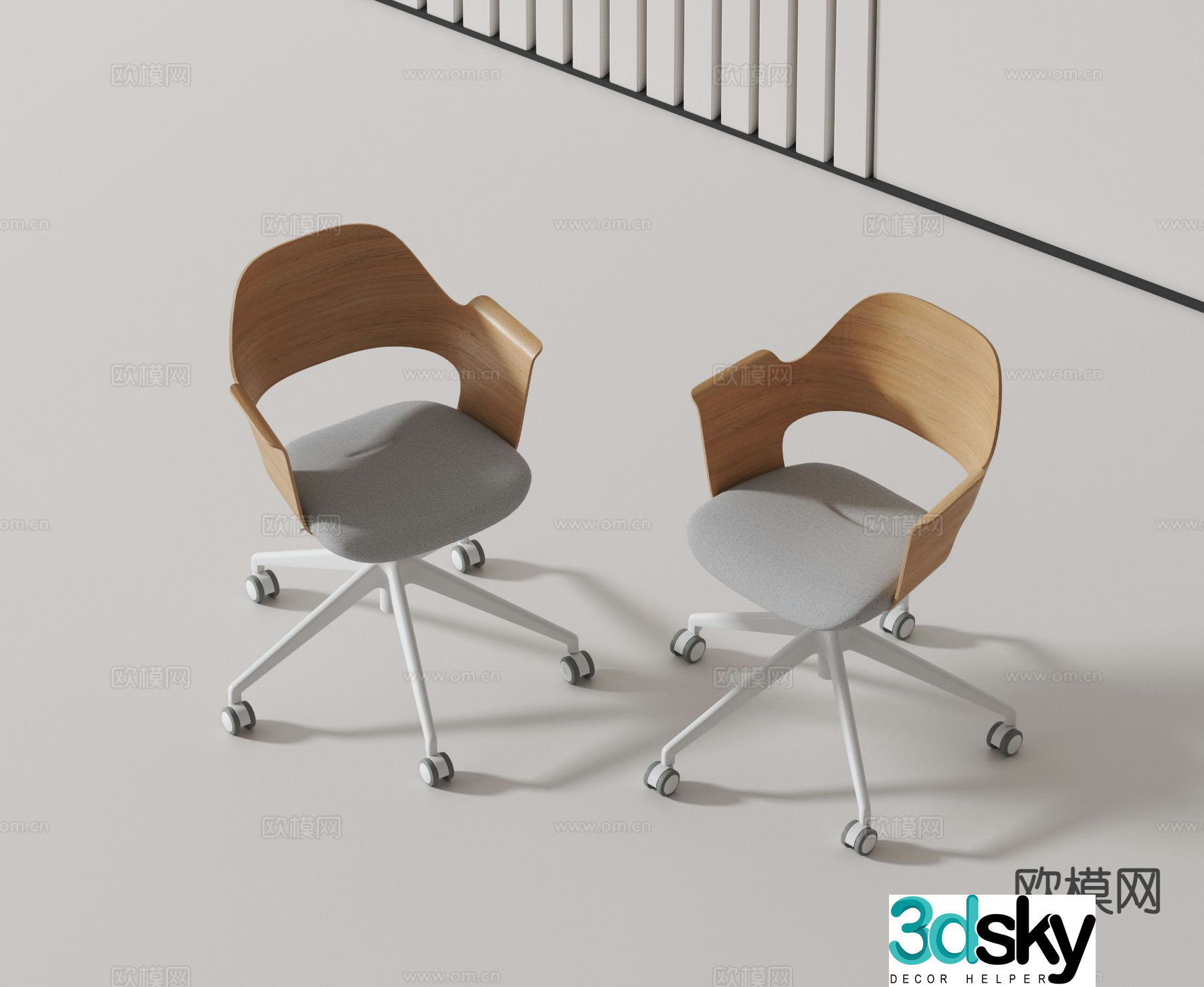 Modern office chair conference chair staff chair 3d model