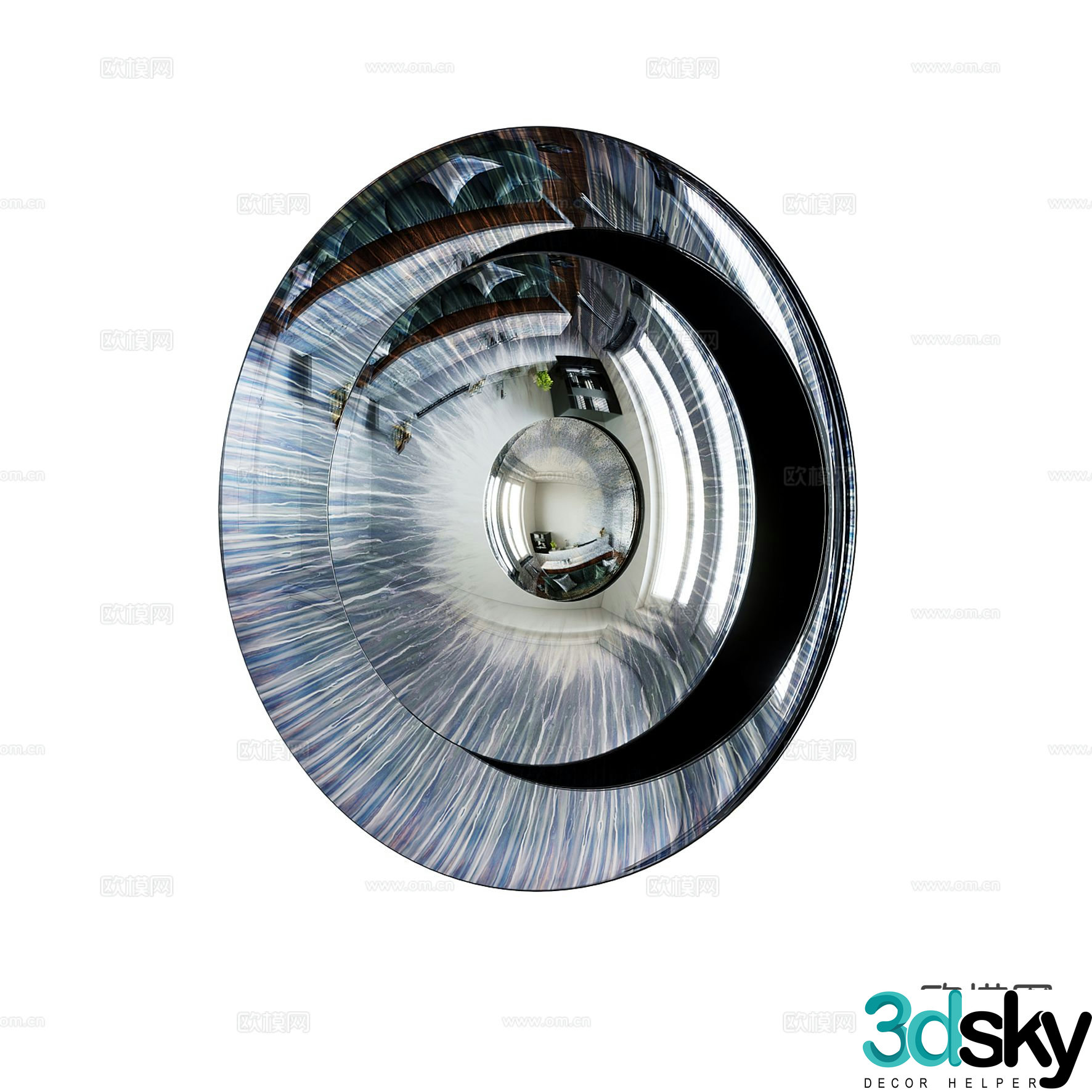 Modern mirror wall decoration decorative pendant 3d model