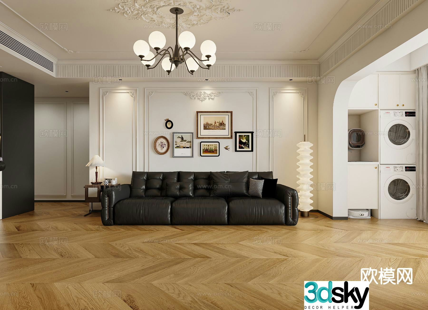 French living room 3d model