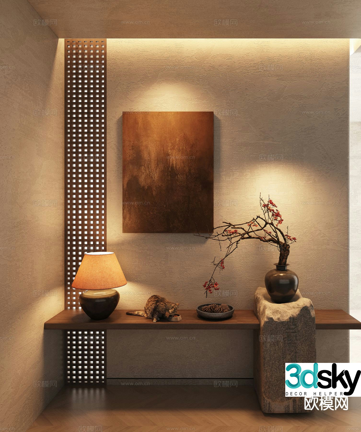 Medieval style Duanjingdai entrance hall table 3D model